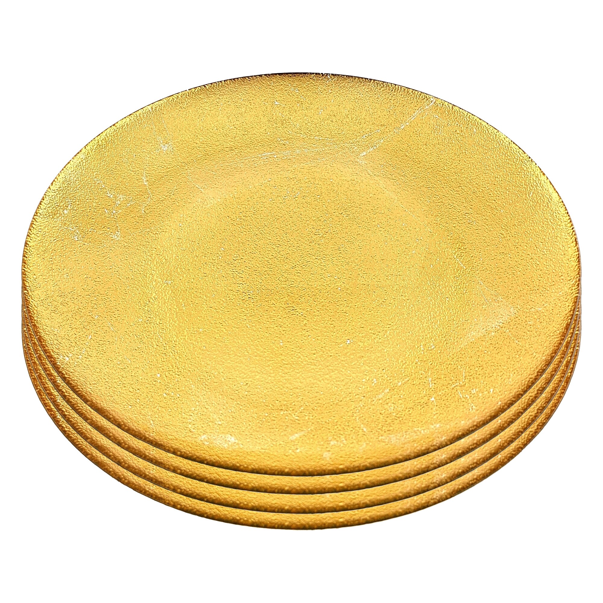 Slickblue 4-Piece Gold/Silver Finish Glass 11 Inch Dinner Plate Set Organic Pattern Dinnerware for Everyday Dining and Serving
