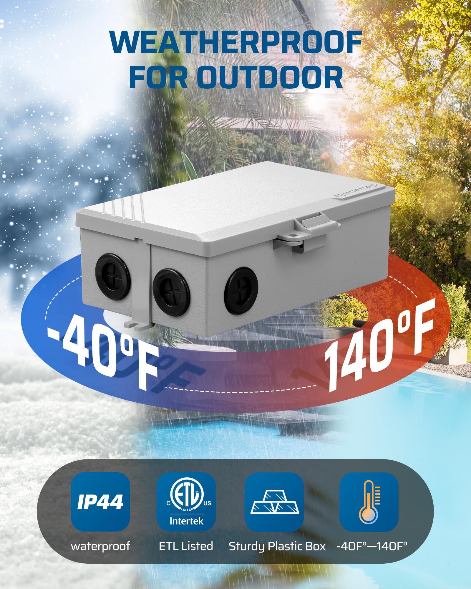 Phyfalip Digital Pool Pump Timer 40 Amp 2HP 120 to 277 VAC 7 Day ...