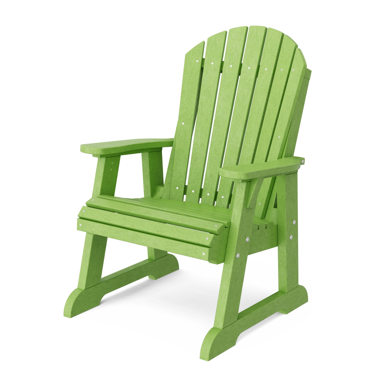 Wildridge LCC-117-TLG Heritage High Fan Back Lime Green HDPE Frame Stationary Adirondack Chair with Slat Seat