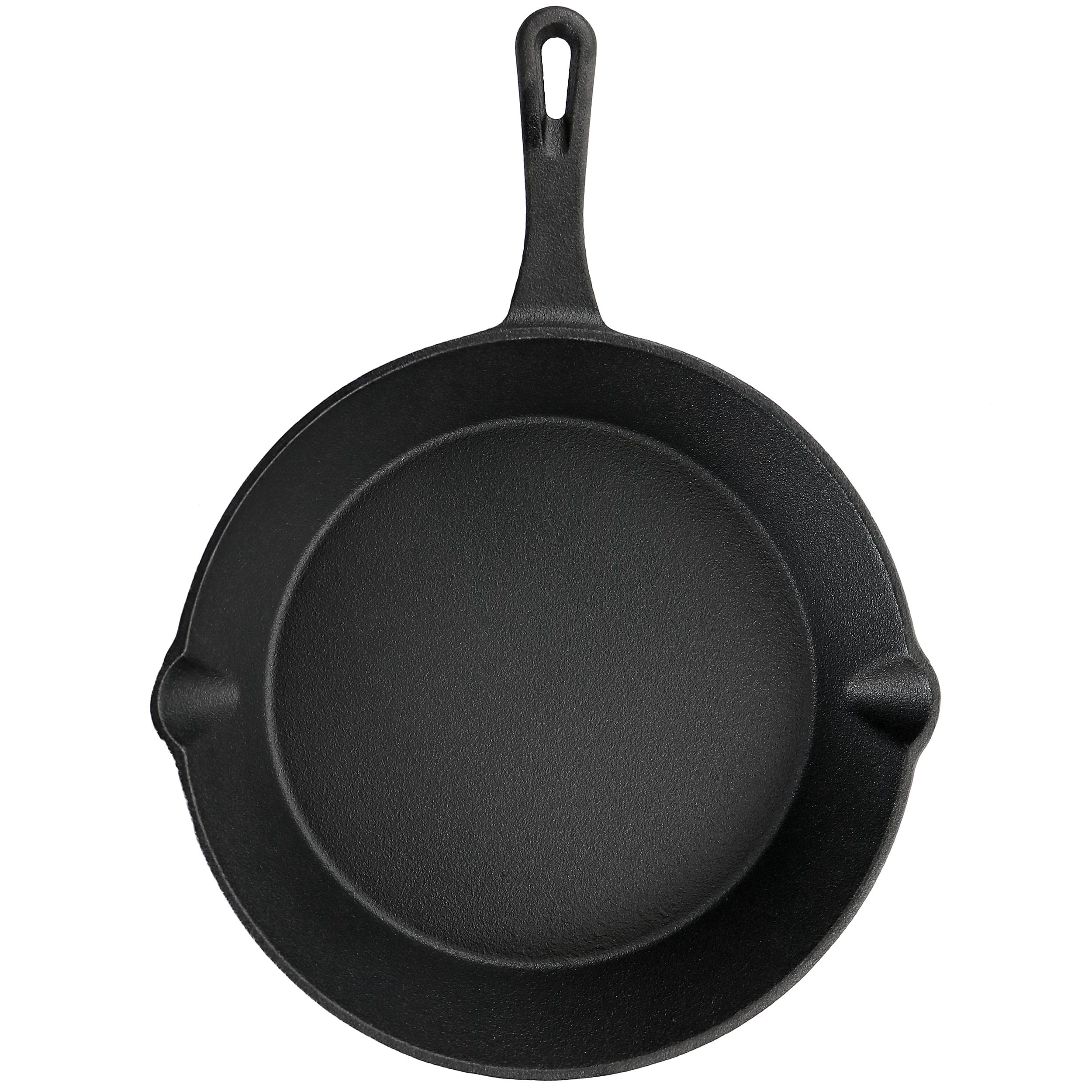 Oster Castaway 10 Inch Round Cast Iron Frying Pan with Pouring Spouts -  Preseasoned Black Cast Iron Skillet in the Cooking Pans & Skillets  department at