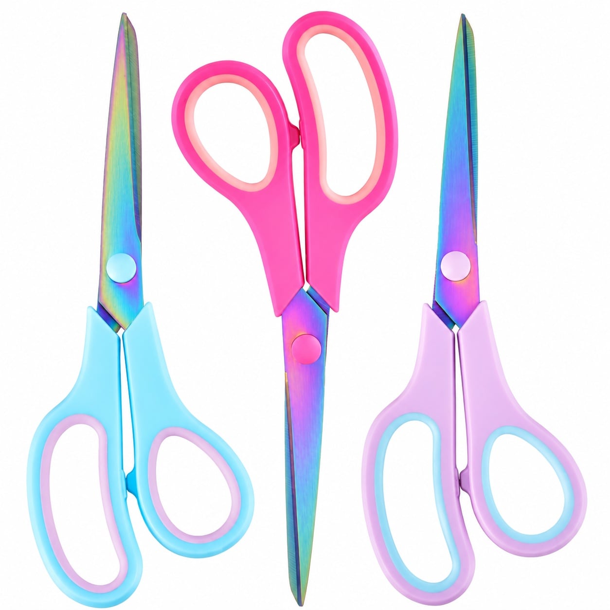 Linder Group Inc Multipurpose Office Scissors 8 Point 5 Inch Heavy Duty Titanium Coated Blades Ergonomic Soft Grip Assorted Colors for Fabric Paper School Craft #L3IA3GWF