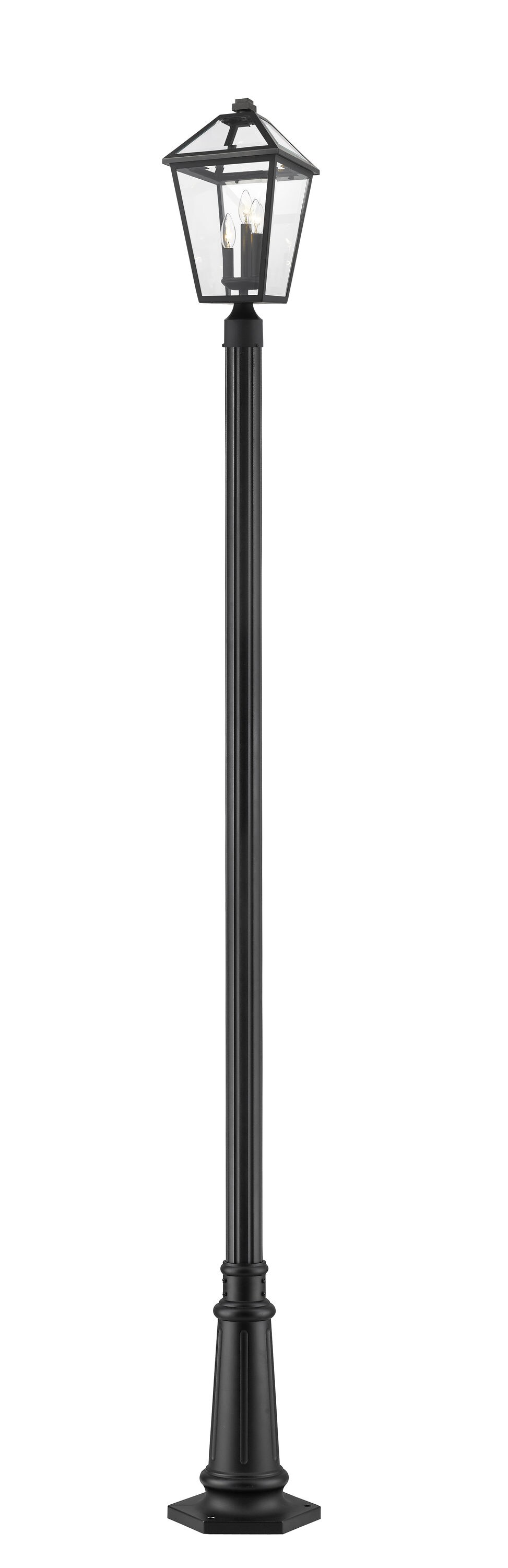 Z-Lite 579PHBR-557P-BK Talbot 114-in Black Transitional Outdoor Light Post Lantern