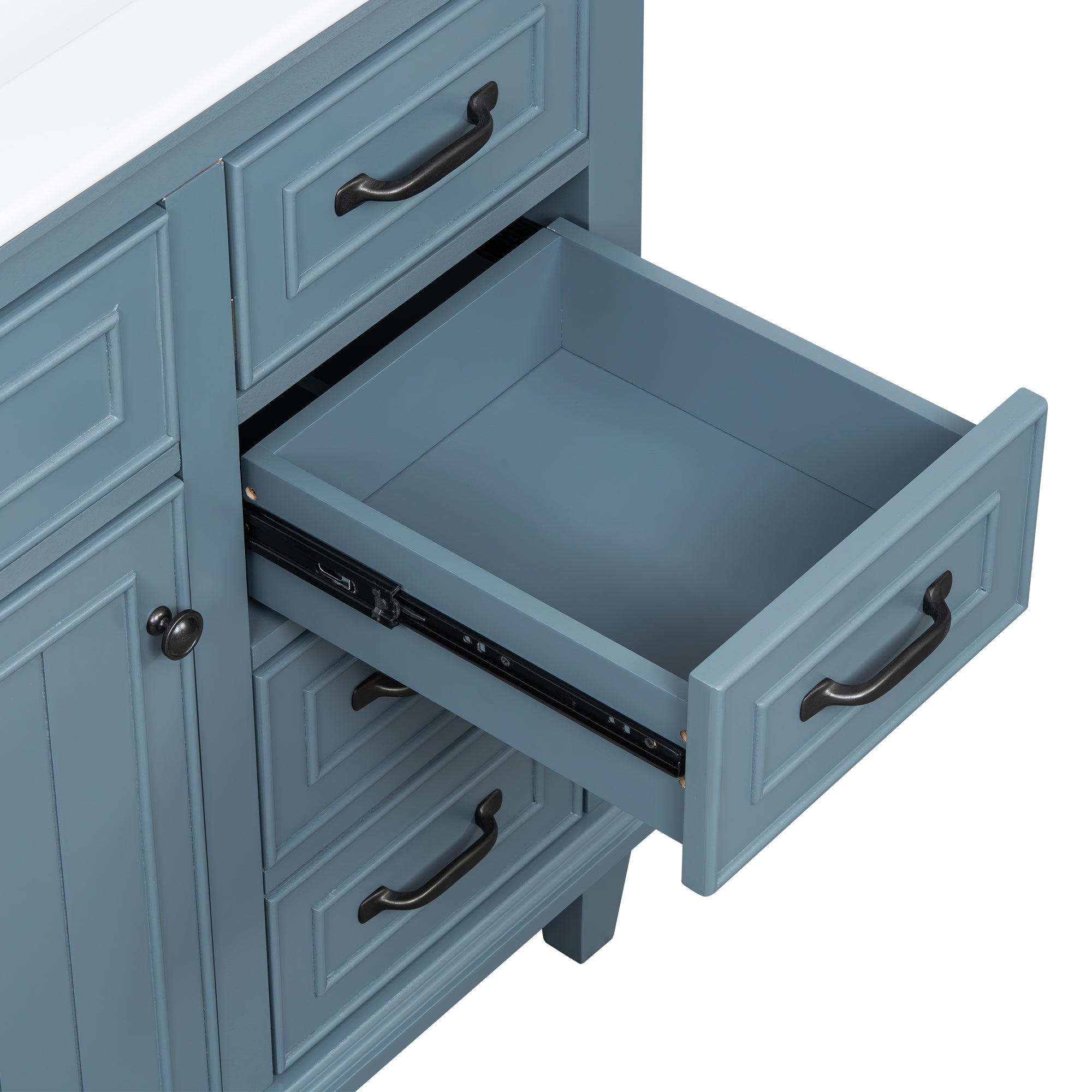 Vanityfus 36-in Blue Grey Bathroom Vanity Single Sink Combo