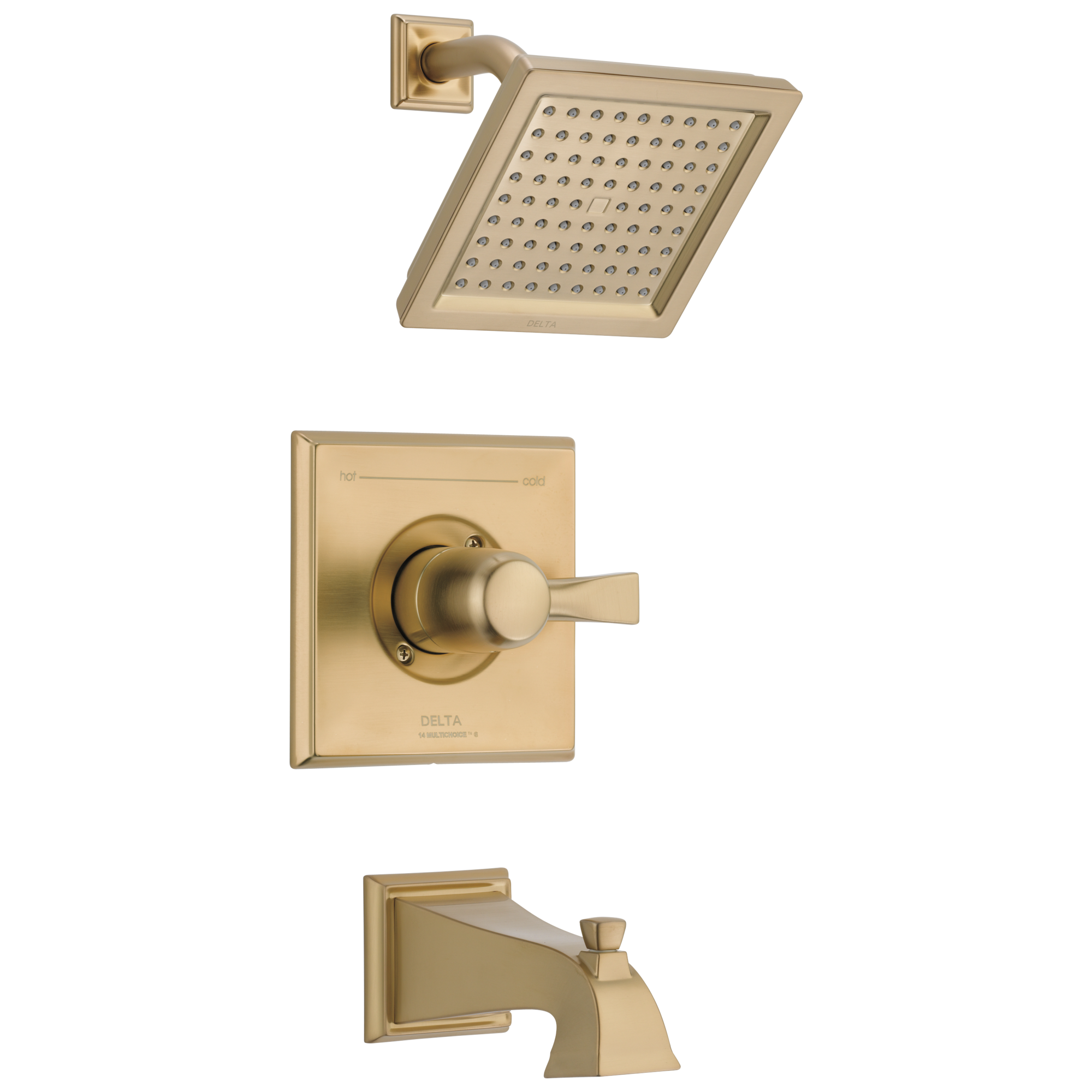 Delta T14451-CZ-WE Dryden Champagne Bronze 1-handle Single function 6.5625-in Square Bathtub and shower Faucet