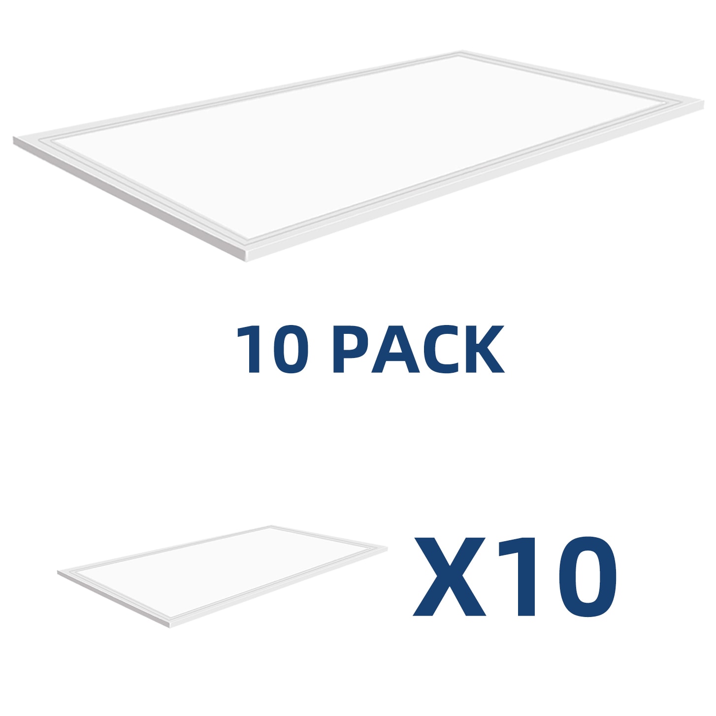 Honbei 10 Pack 2ft x 4ft 7800 Lumens Integrated LED Panel Light 5000K White 0-10V Dimmable Ceiling Flat LED Light Panel Recessed Edge-Lit Troffer Fixture
