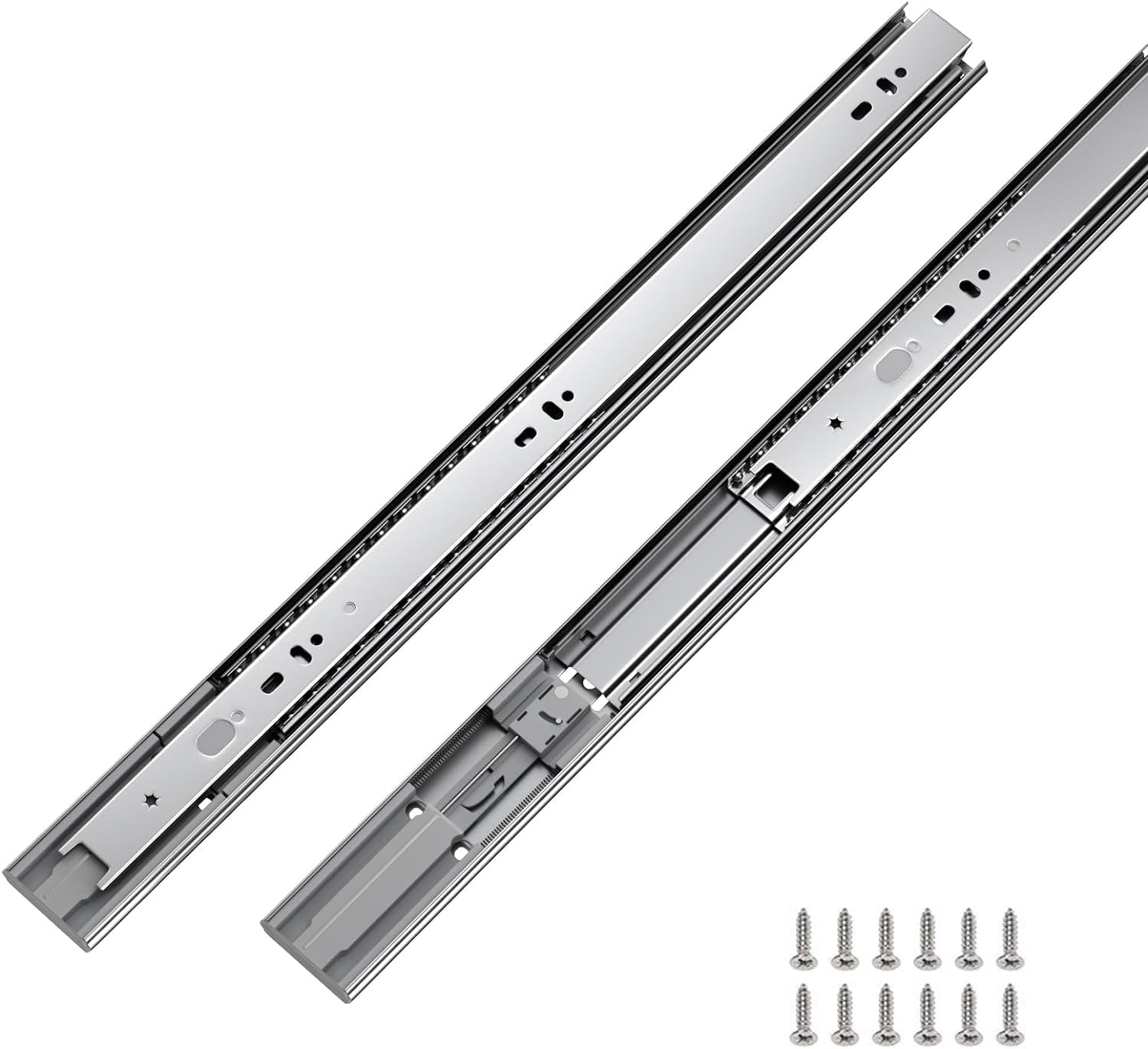 AKSCYZM  10 Pairs Soft Close Drawer Slides 16 Inch Drawer Guides 3 Fold Full Extension Ball Bearing Heavy Duty Drawer Slides 100LB Capacity