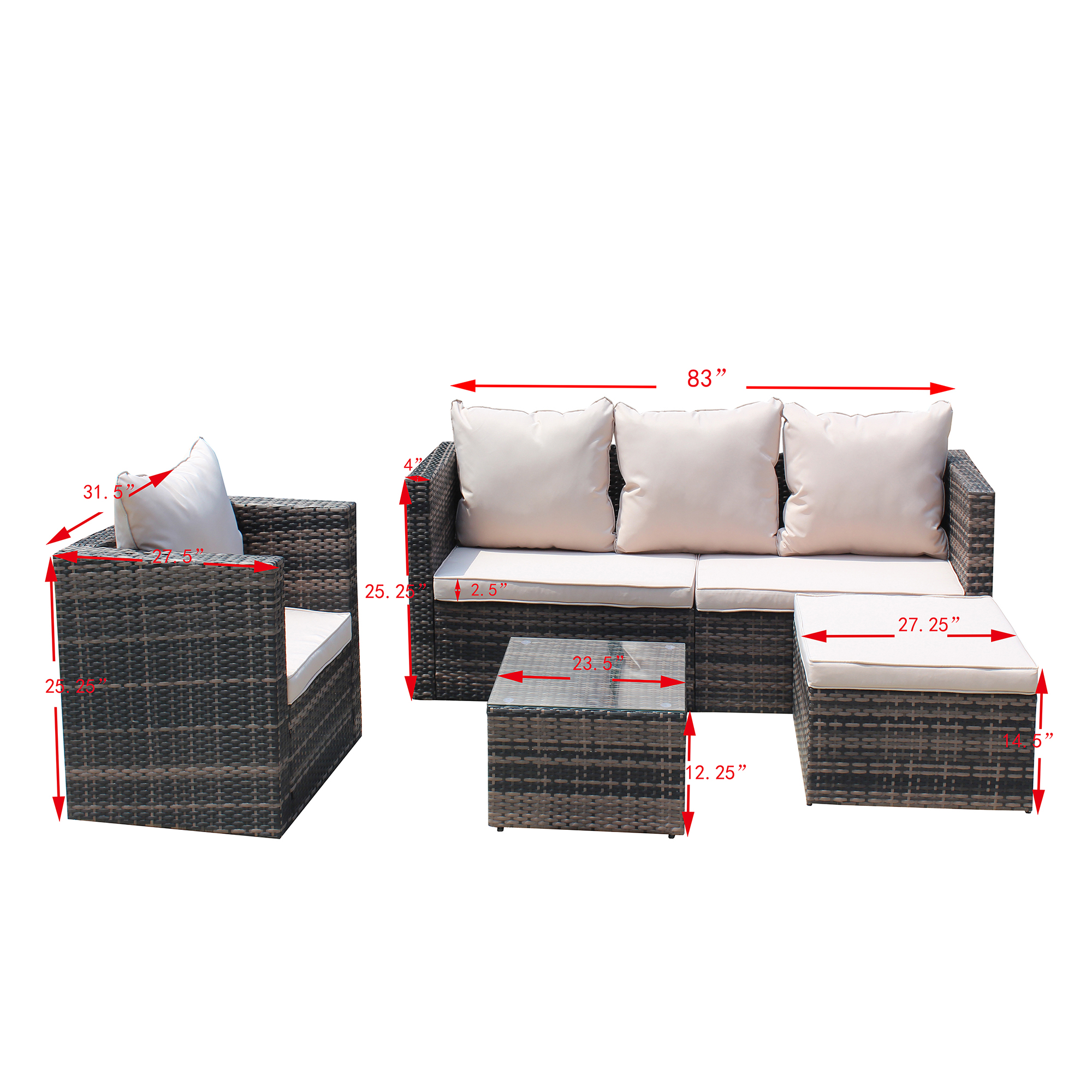 Clihome CL-BHF399BW Patio-Conversation-Sets - View #2