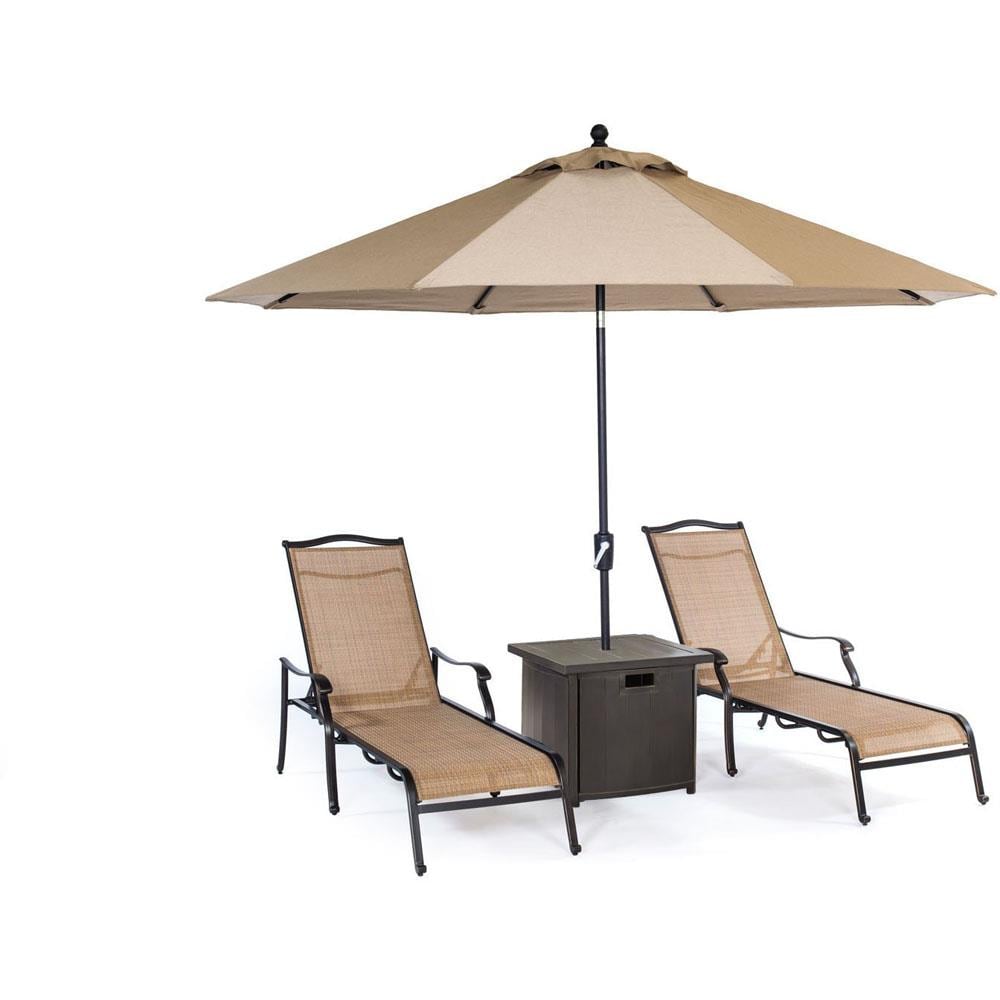 Hanover MONCHS3PC-SQ-SU Monaco 3-Piece Patio Conversation Set with Tan