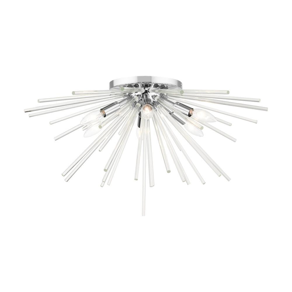 Elysium Crystal Globe 6-Light Polished Chrome LED Flush Mount