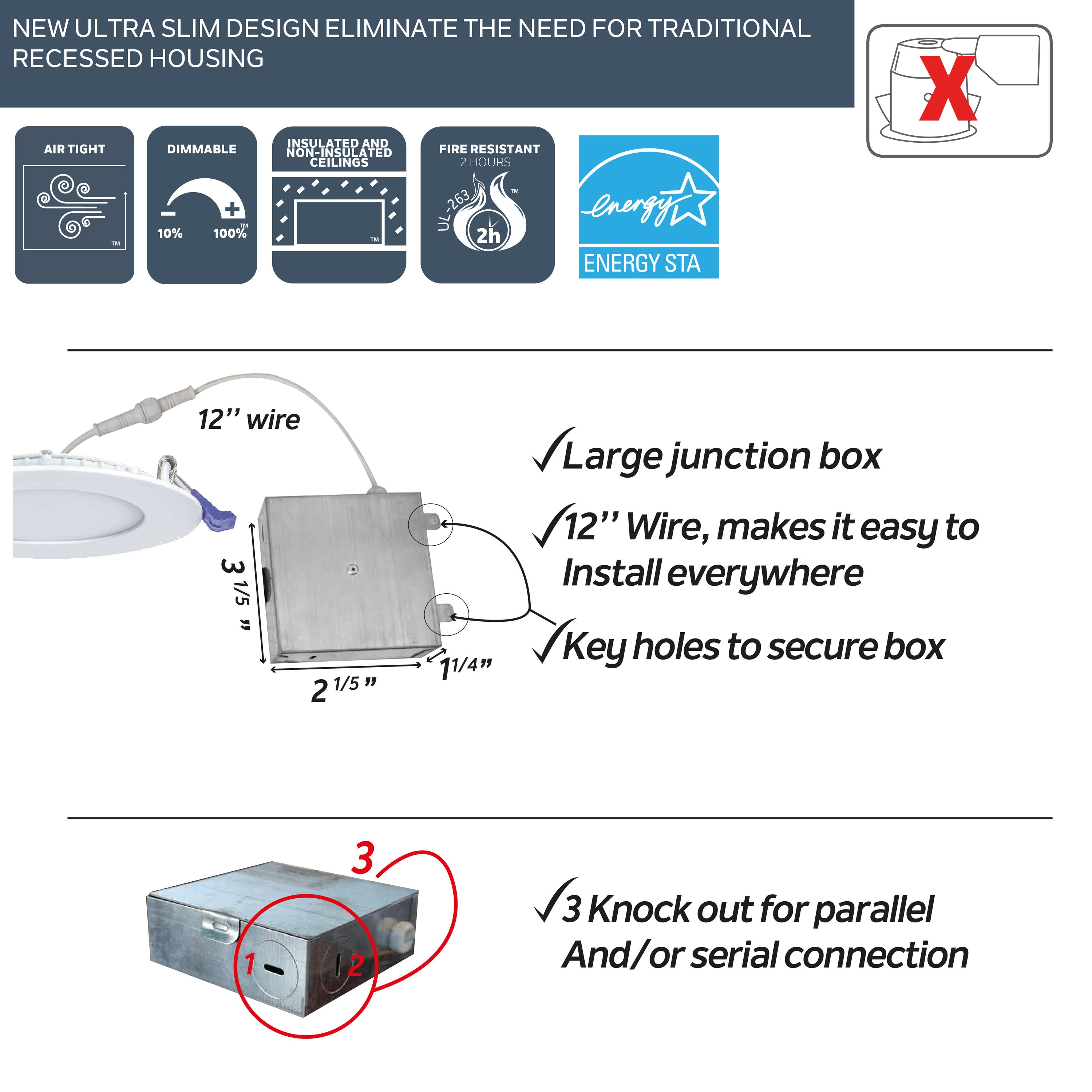 NADAIR SL3-450-WH4KBK Recessed-Kits - View #5