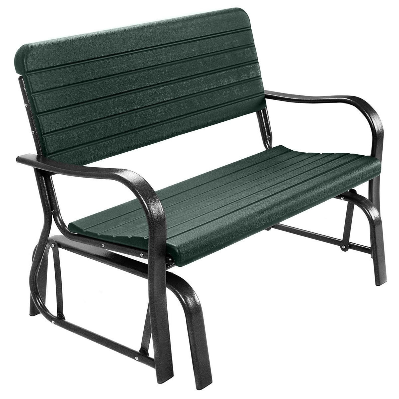 WELLFOR DOG2970 46.5-Inches W x 34.6-Inches H Green Steel Garden Bench