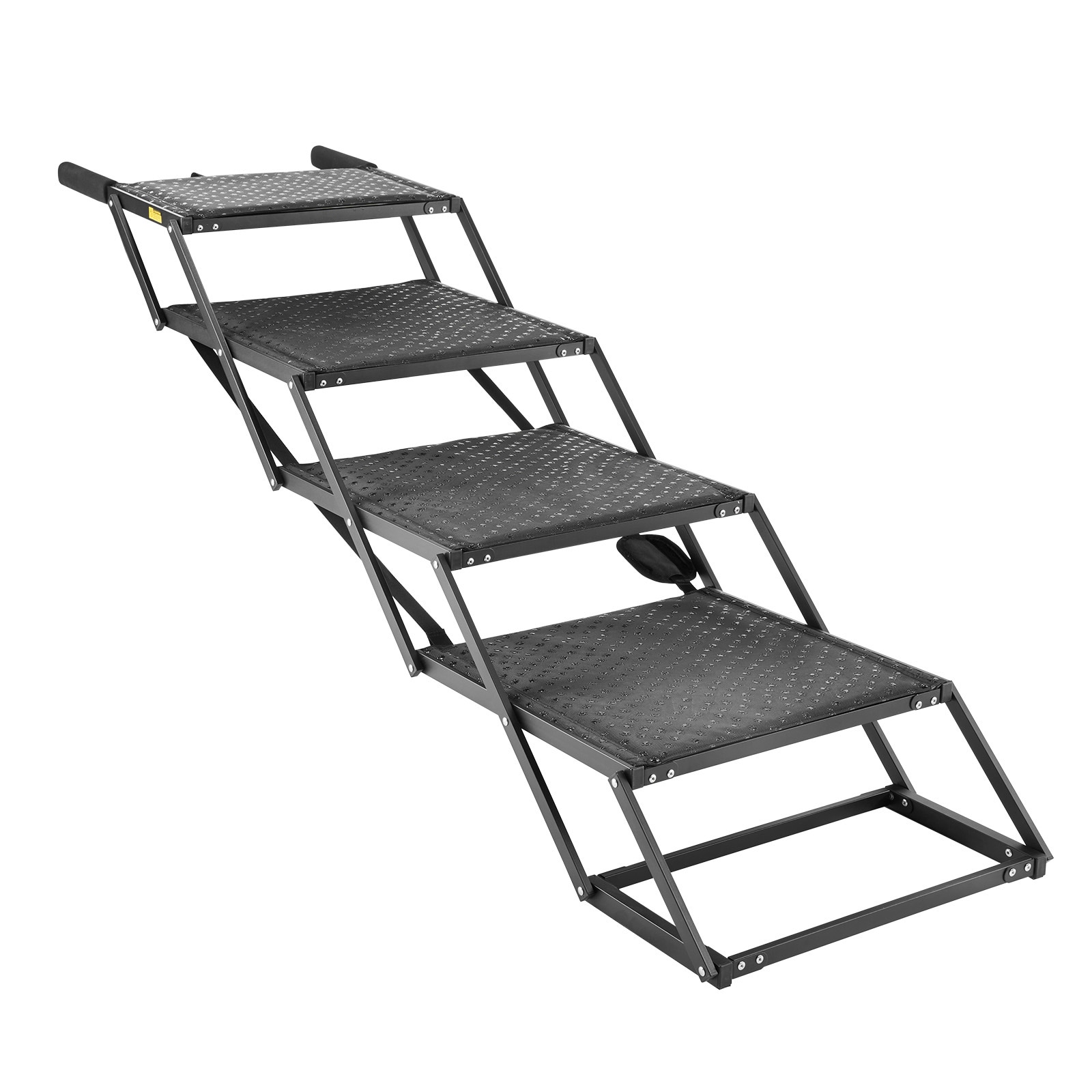 VEVOR Dog Stairs for Car 4 Steps Extra Wide Foldable Dog Ramp for Large Dogs with Non-Slip Surface Portable Lightweight Pet Stairs Ladder for Car SUV Truck High Bed Sofa Support up to 250 lbs