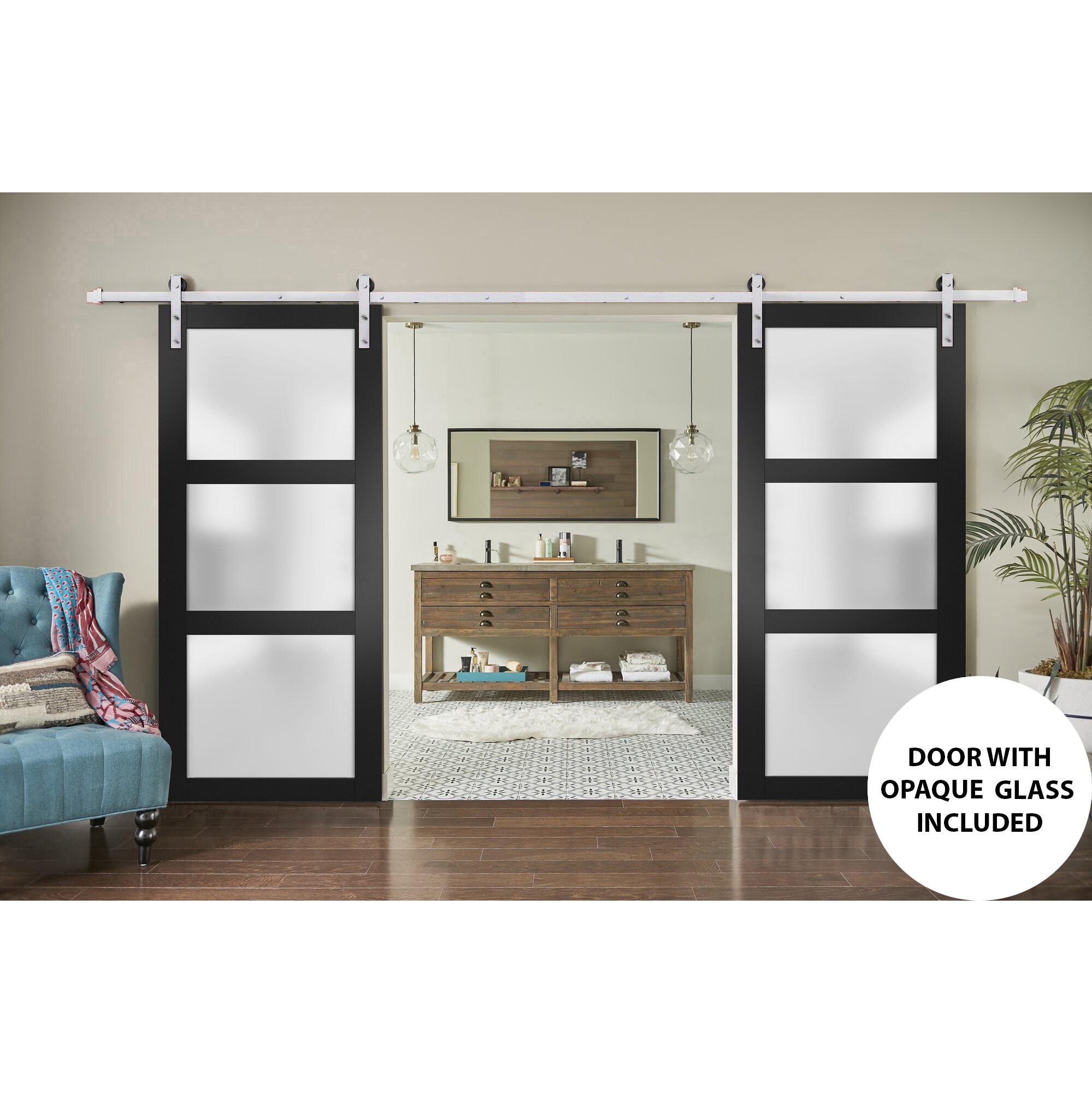 SARTODOORS LUC2552DB-S-BLK-64 Barn-Doors - View #5