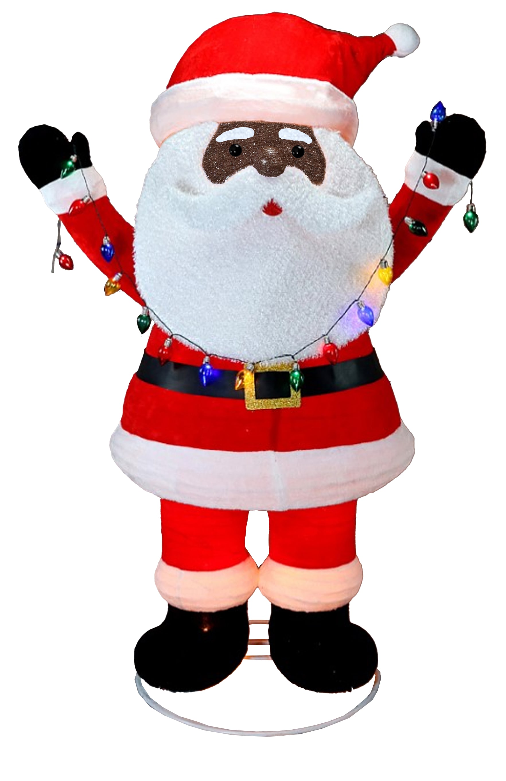 Holiday Living 8-ft LED Pop Up Black Santa Decoration in the Outdoor ...