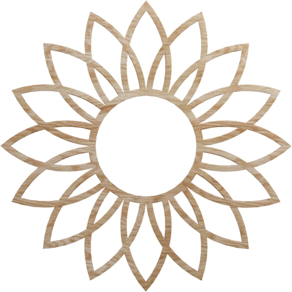 Ekena Millwork CMWP26X26X0375DARO Daisy Fretwork 26-in W x 26-in L Contemporary Red Oak Wood Whole Ceiling Medallion