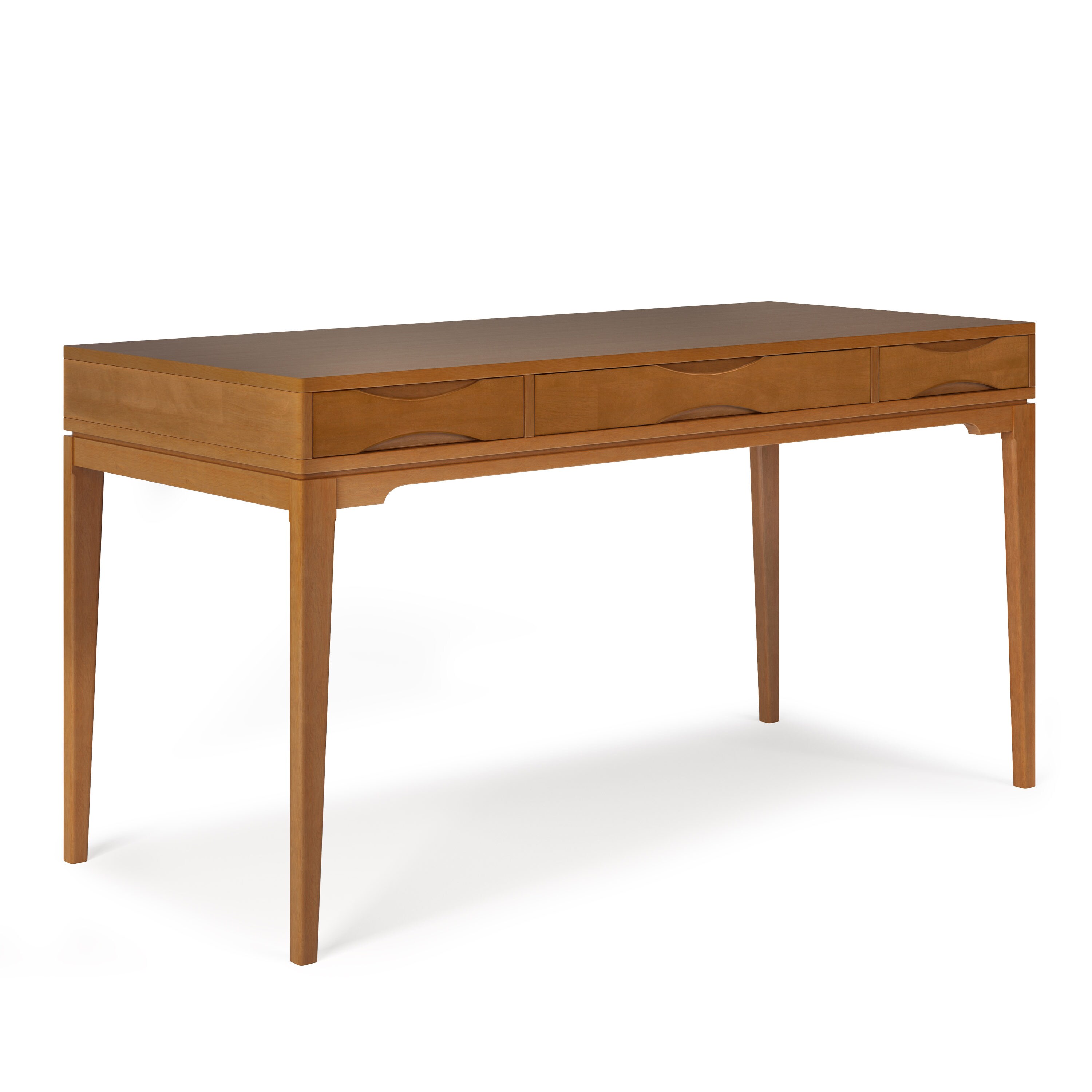 Simpli Home AXCHRP-10LGB Harper 60-in Brown Rubberwood Computer Desk