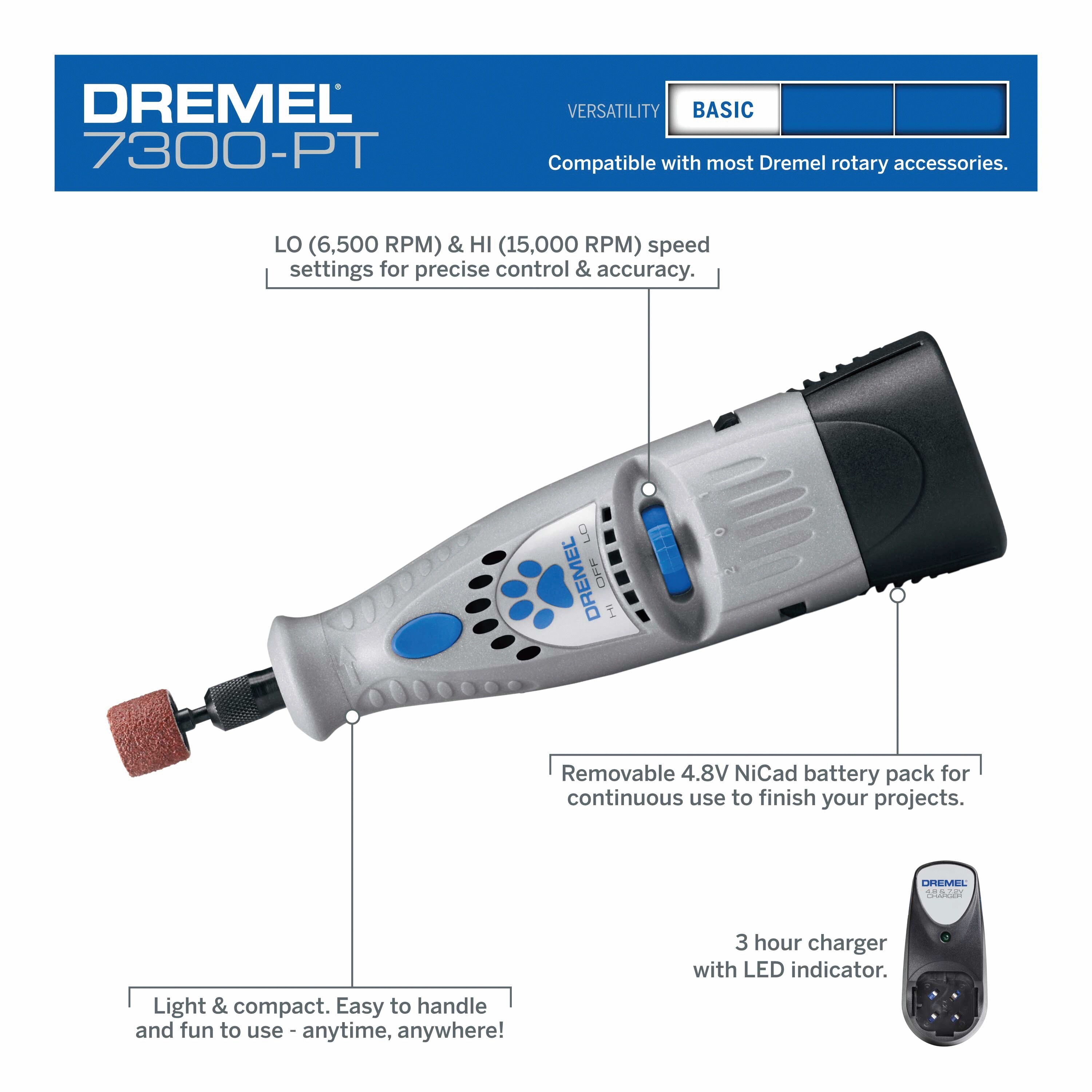Dremel 7760 Variable Speed Cordless 4-volt 2-Amp Multipurpose