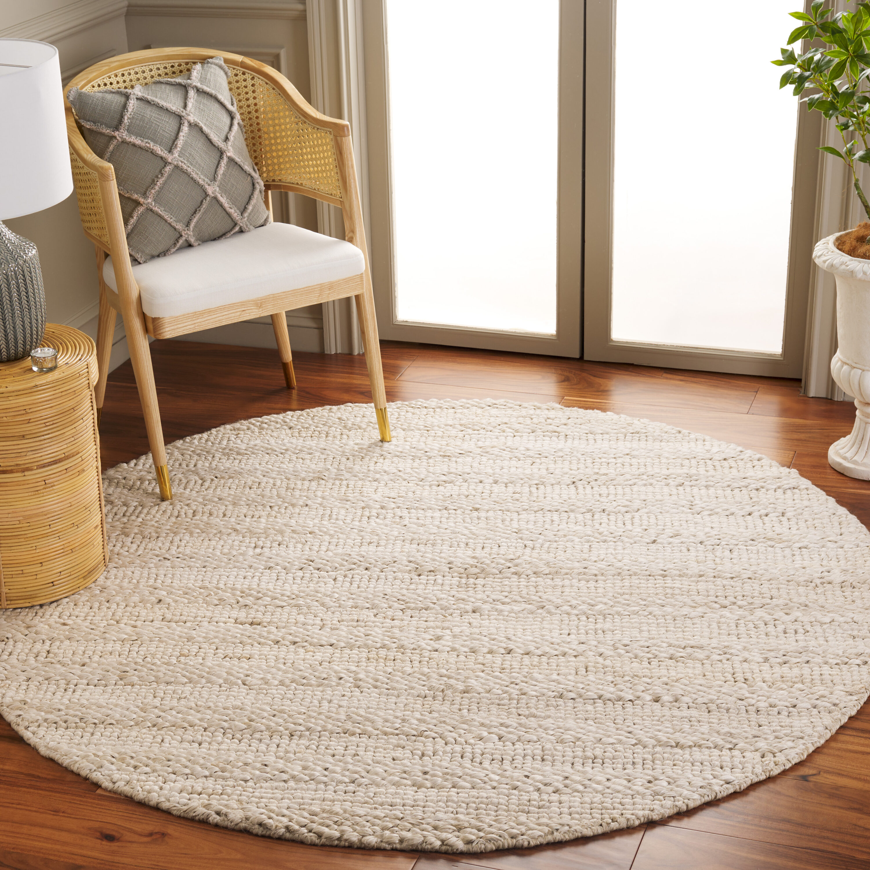  Natural Fiber 477 Bleach Bohemian 6ft x 6ft Round Rug