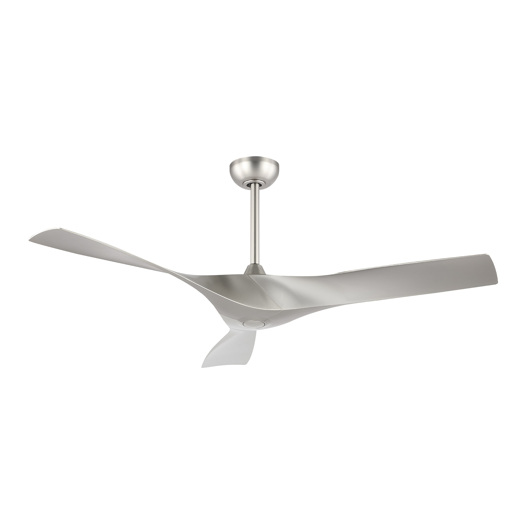 GETLEDEL CF-Q014-NI 52-Inches Brushed Nickel with Silver Blades Indoor Downrod mount Propeller Ceiling Fan and Remote ( 3 -Blade)