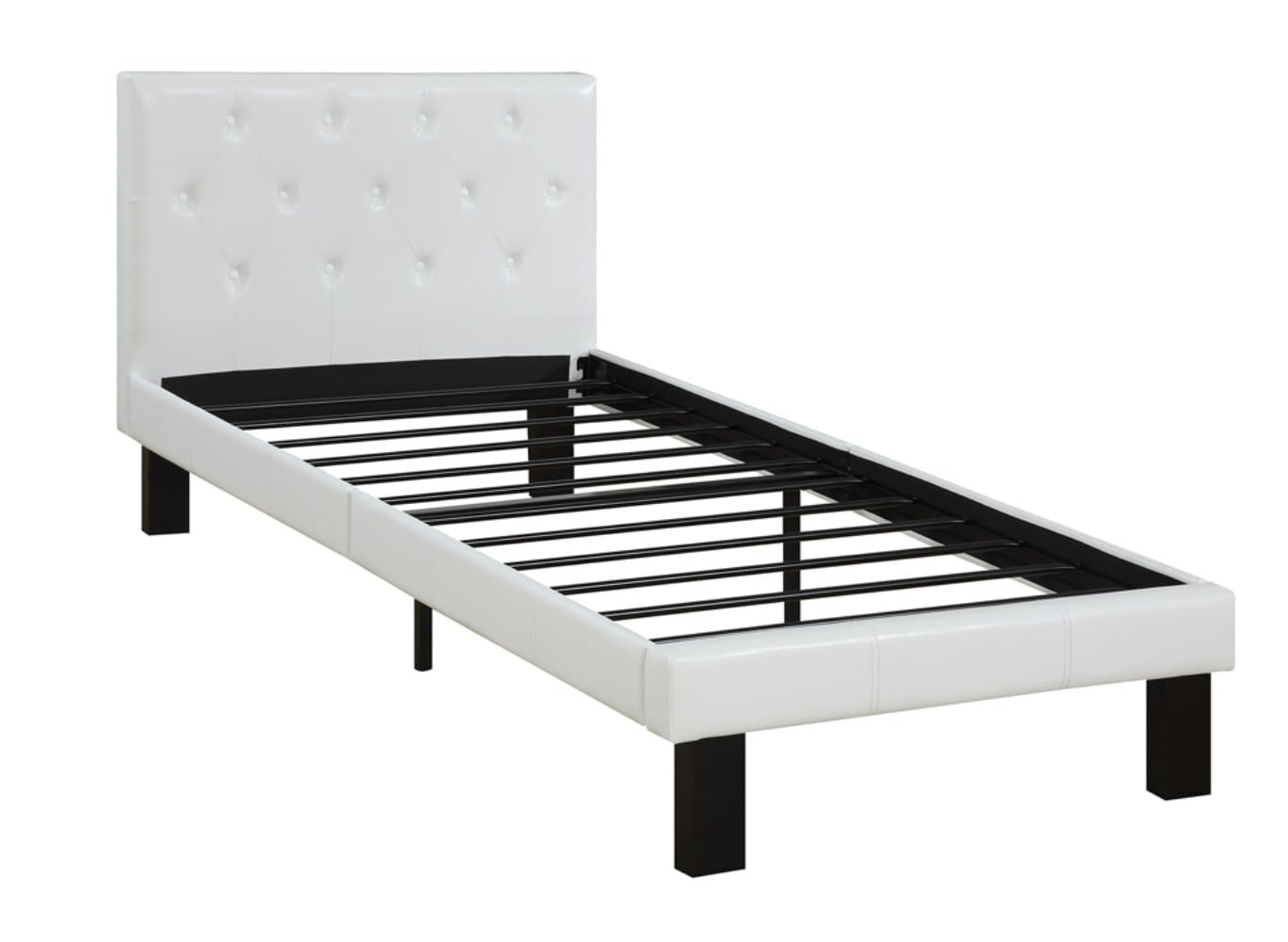 Benzara White Full Faux Leather Platform Bed At Lowes.com