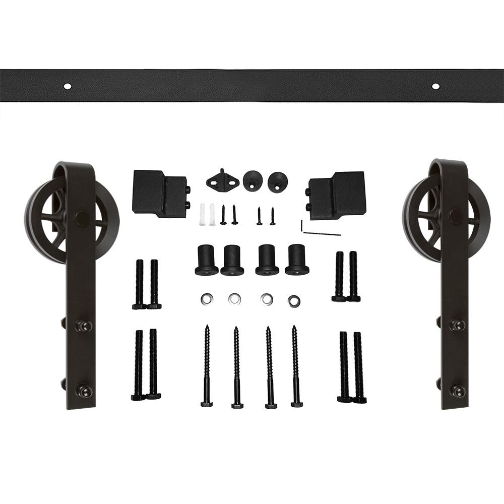 Delaney Hardware 96in Matte Black Indoor Single Barn Door Hardware Kit