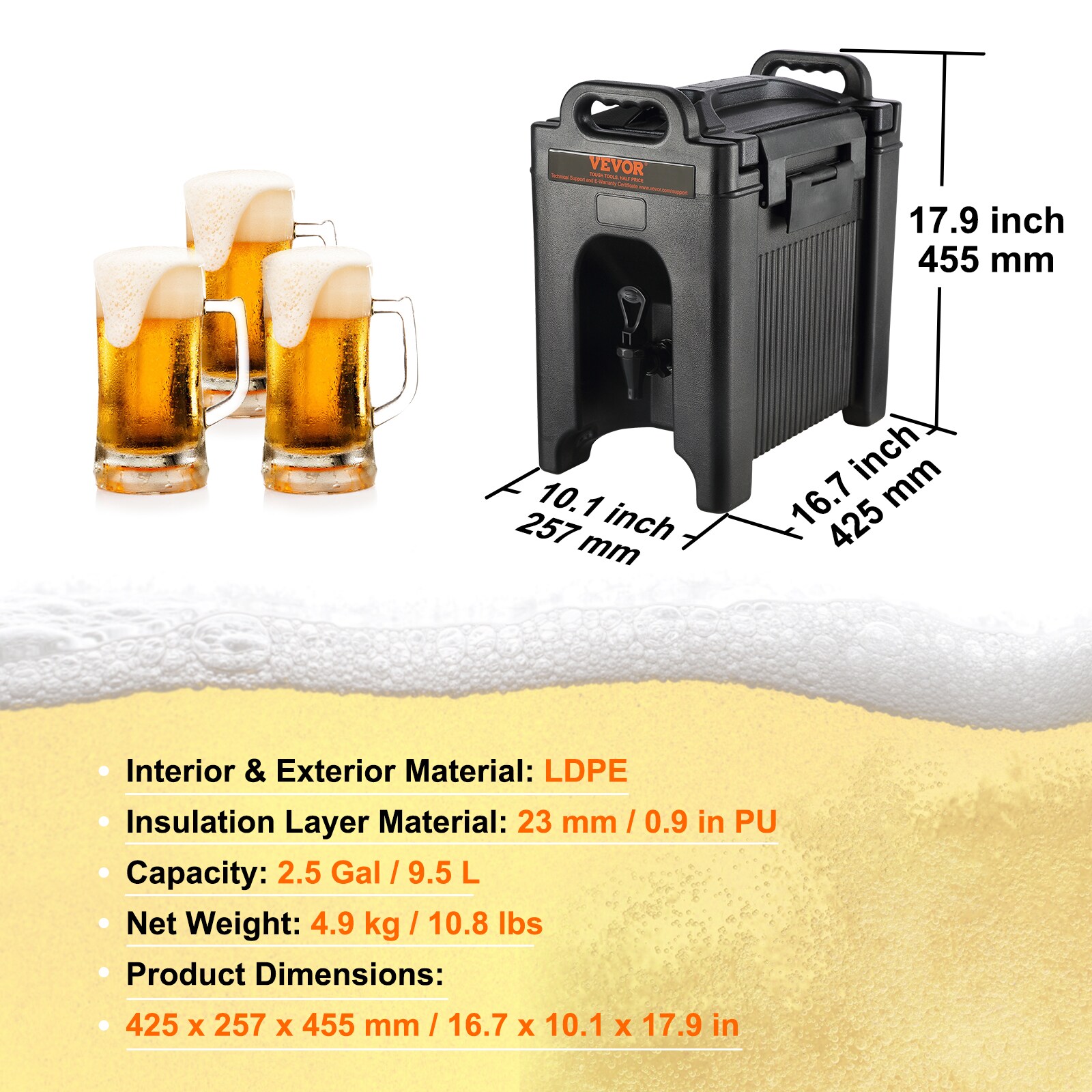 VEVOR YLHLQQFX25GAUQGS8V0 Bev-Dispensers - View #8