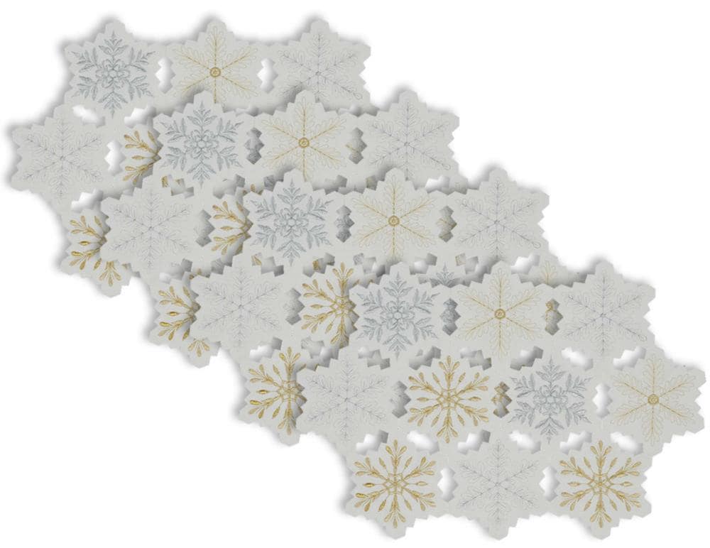 DII CAMZ35762 4 -Pack Snowflakes Poly Novelty Placemats