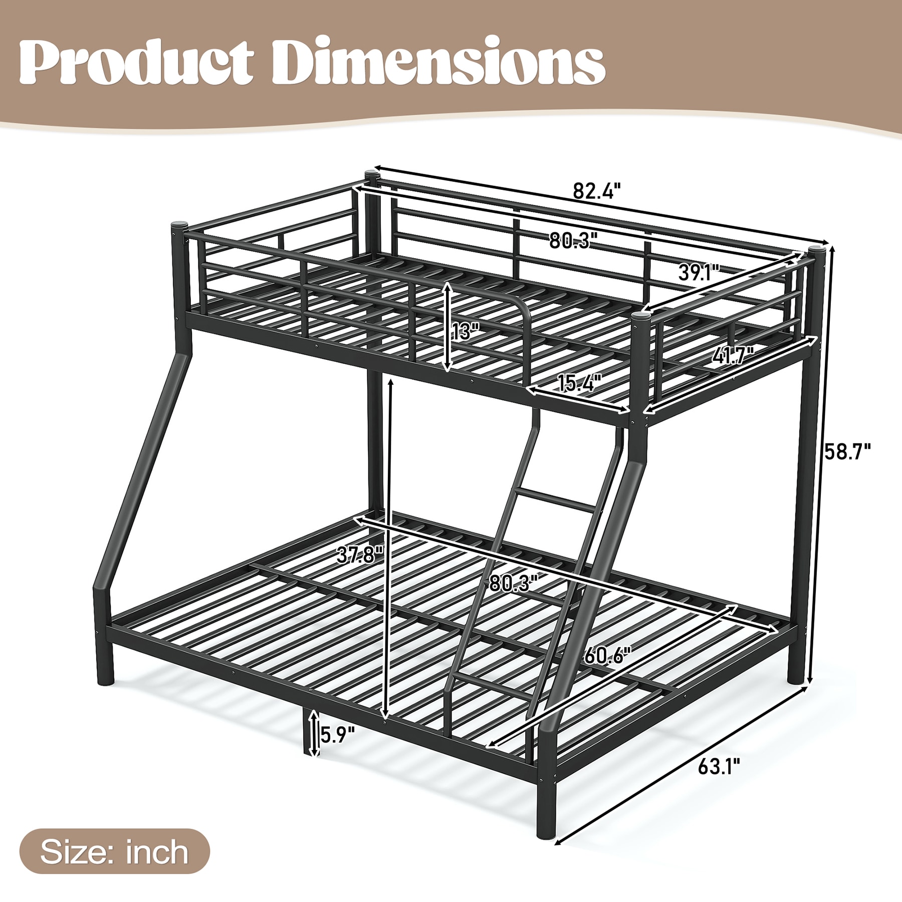 SINOFURN SYE140019BK Bunk-Beds - View #5