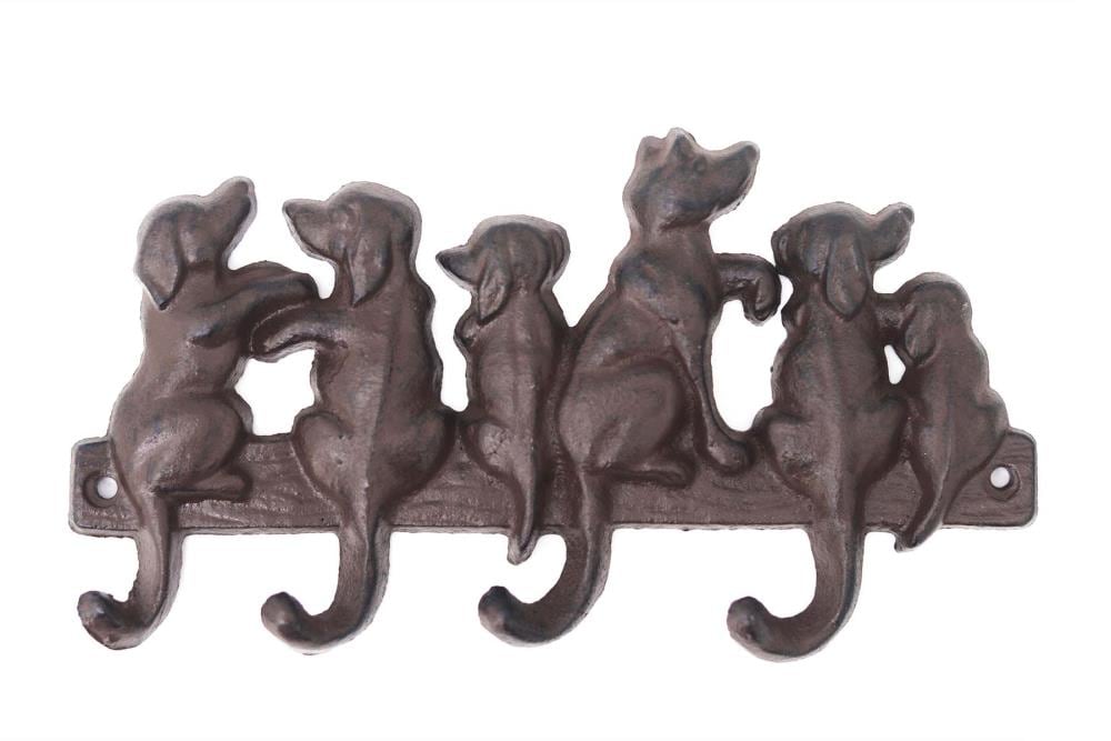 20 Cast Iron SMALL KEY HOOKS 1 5/8" Tall X 1 1/4" Wide 2" from wall Brown color 