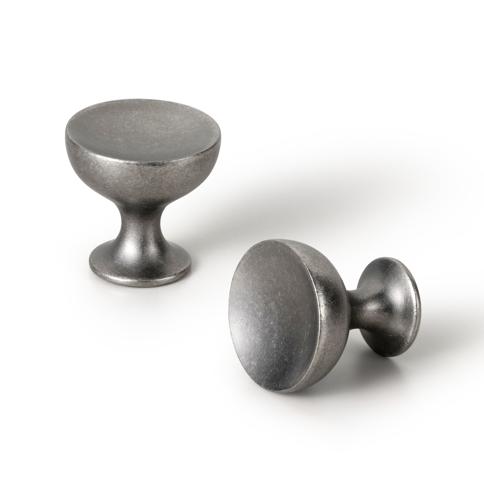 Miaokesen 9609GN-DK-6 1-1/4-in Antique Silver Mushroom Classic Cabinet Knob 6 -Pack