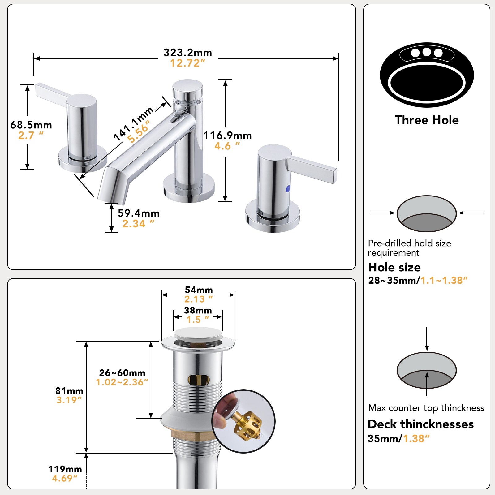 Phiestina LWCWF046-28-C Lavatory-Faucets - View #2