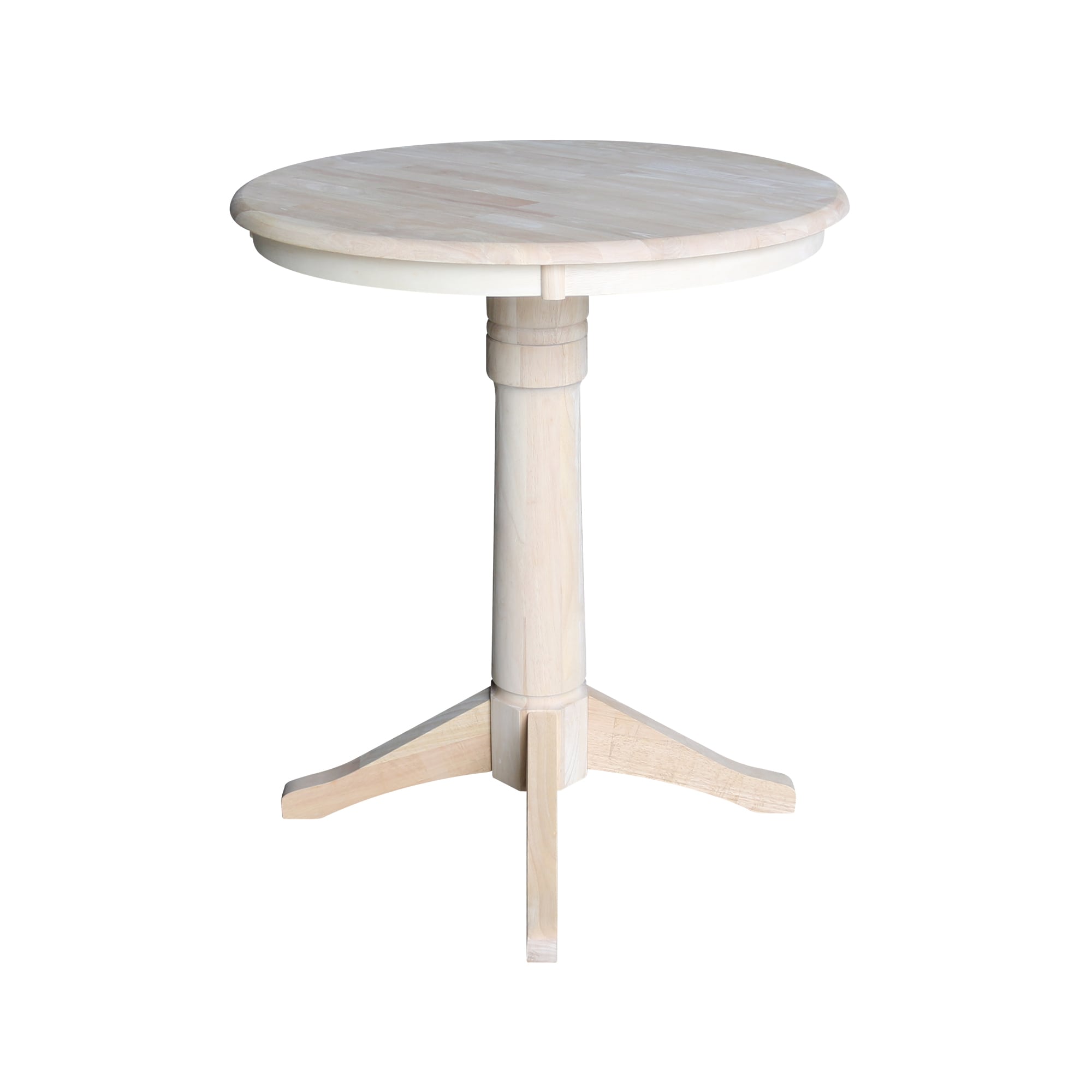 International Concepts Unfinished Round Traditional Counter Table, Wood ...