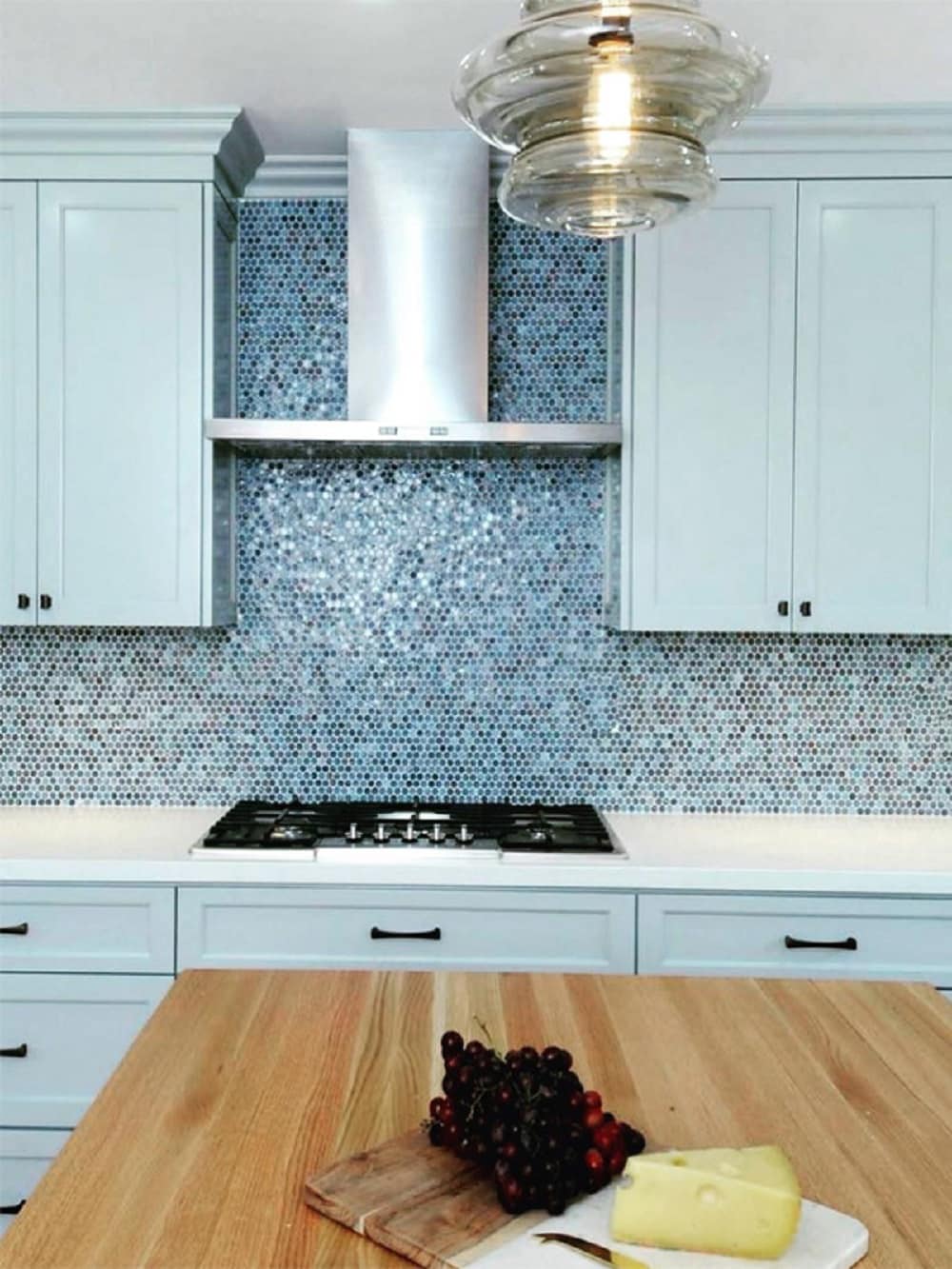 12" x 12" Mixed Gray Glass Penny Round Mosaic Tile