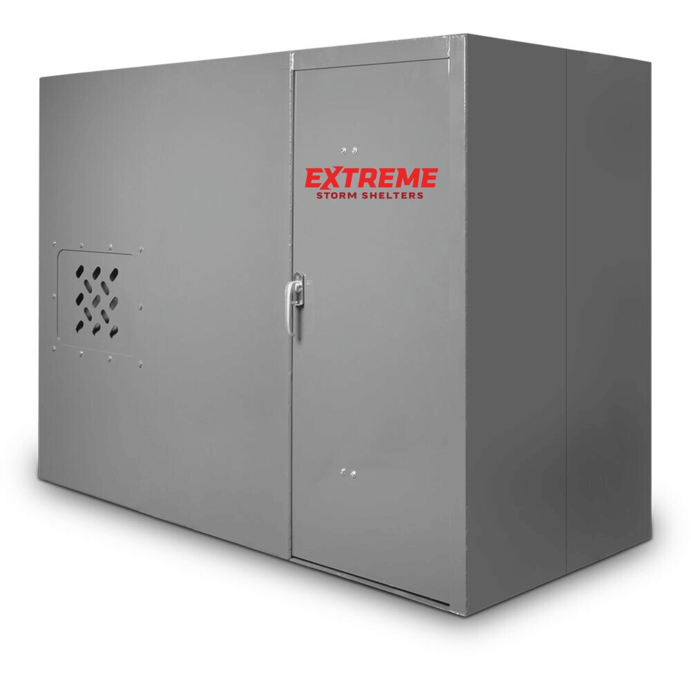 Extreme Storm Shelters XCUBE0804 (Interior Dimensions: 8-ft x 4-ft x 6.6-ft) Extreme Cube Powder-coated Steel Above-ground Exterior Tornado Shelter