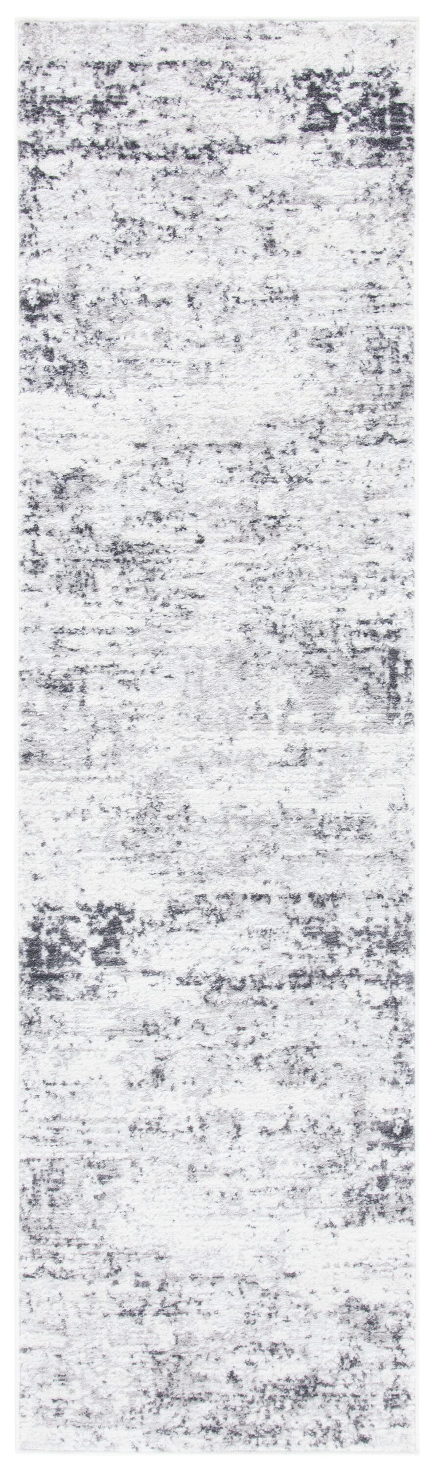 Amelia Ivory and Grey Abstract Runner Rug, 2'2" x 12'