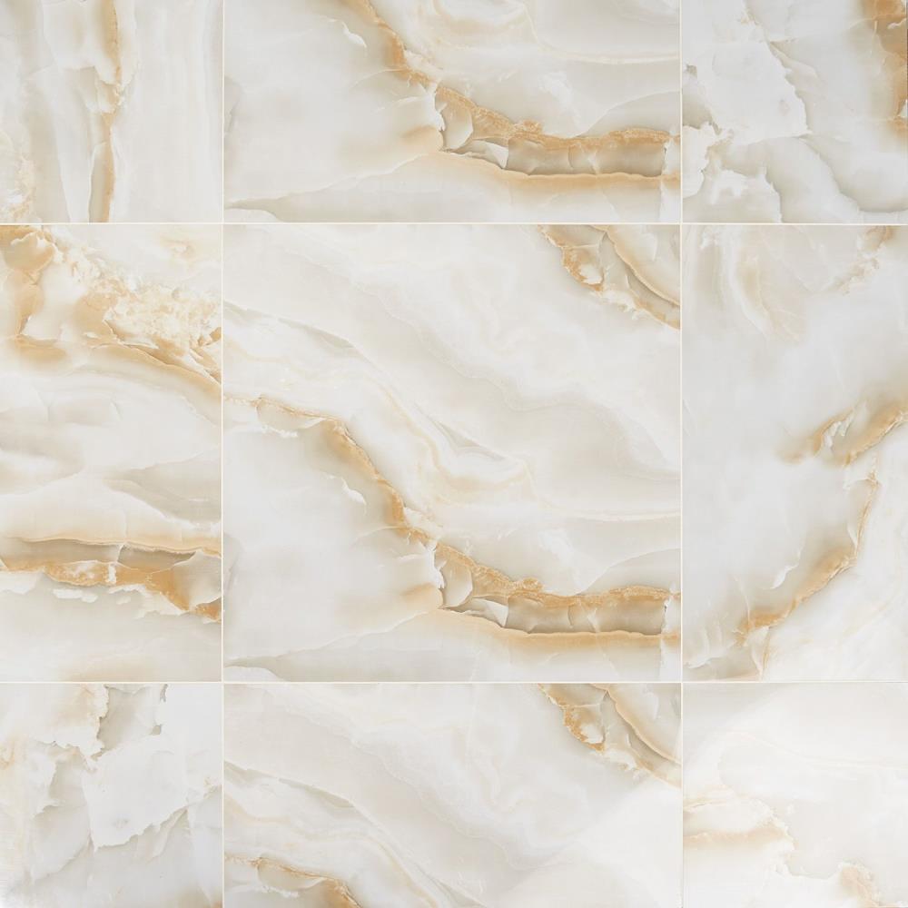 Artmore Tile EXT3RD101598 Linus 4-Pack Orange 24-in x 24-in Polished Porcelain Stone Look Floor and Wall Tile