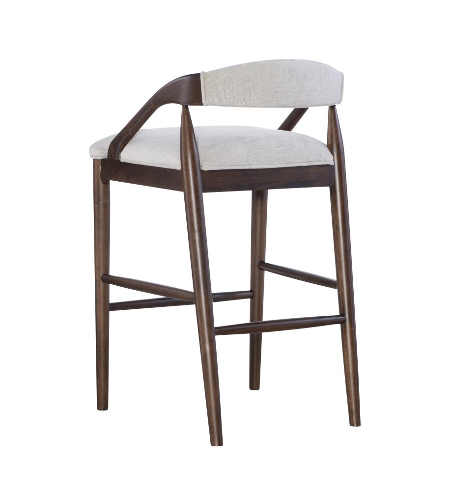 Linon Mariah Brown 31.25-in H Bar height Upholstered Bar Stool at Lowes.com