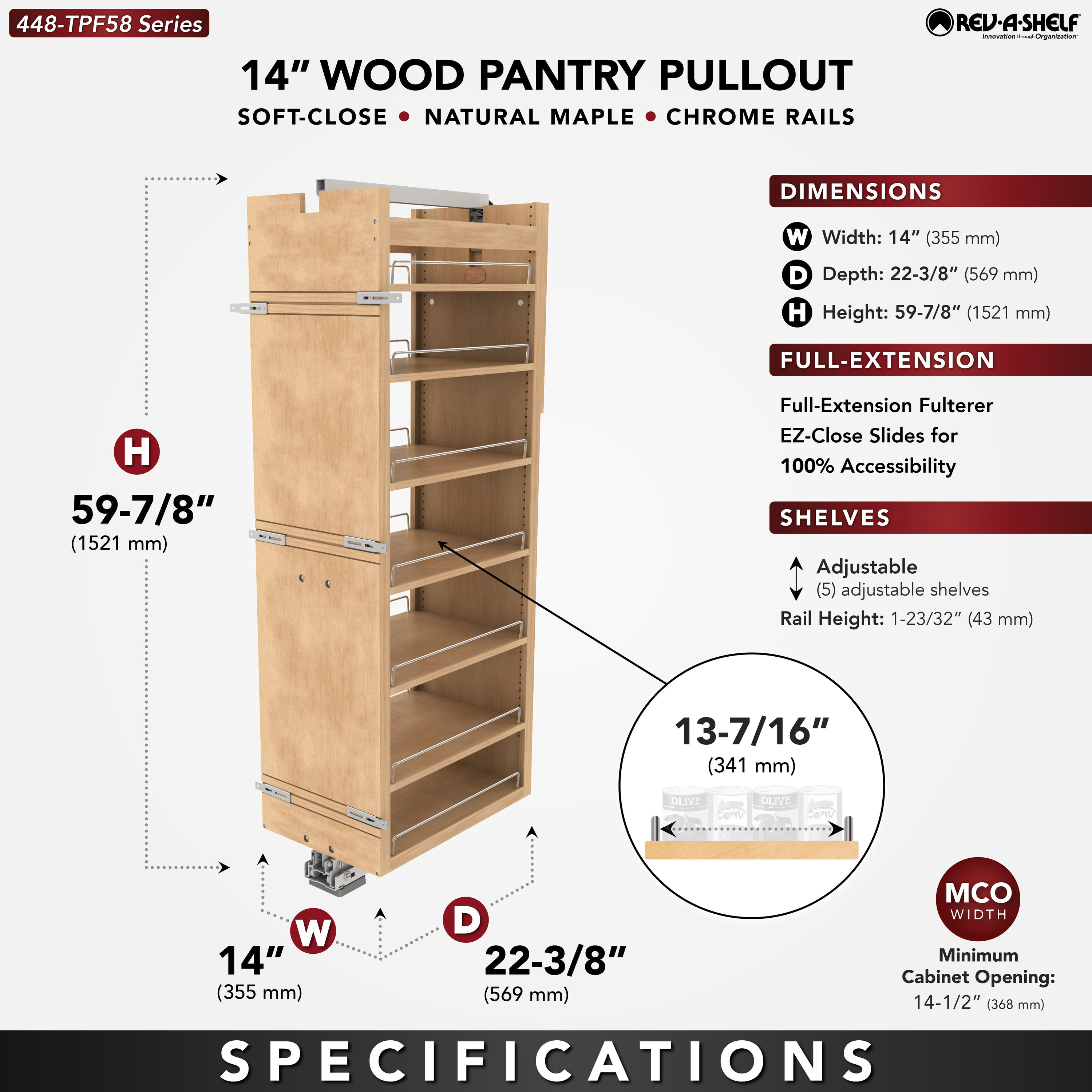 Rev-A-Shelf 448-TPF58-14-1 Pull-Out-Cabinet-Baskets - View #6