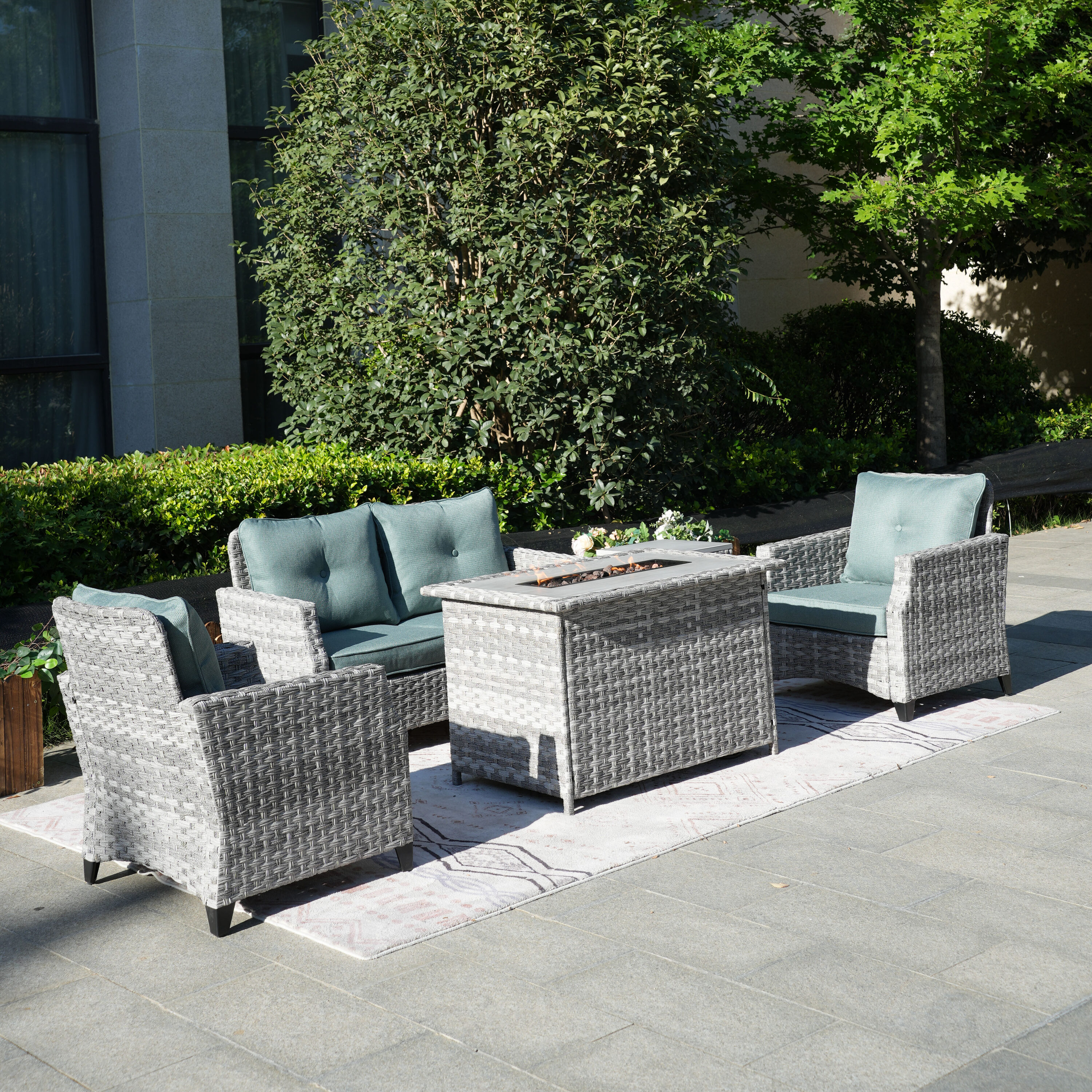 Moda Furnishings PAF-1801-H-CELADON Patio-Conversation-Sets - View #4