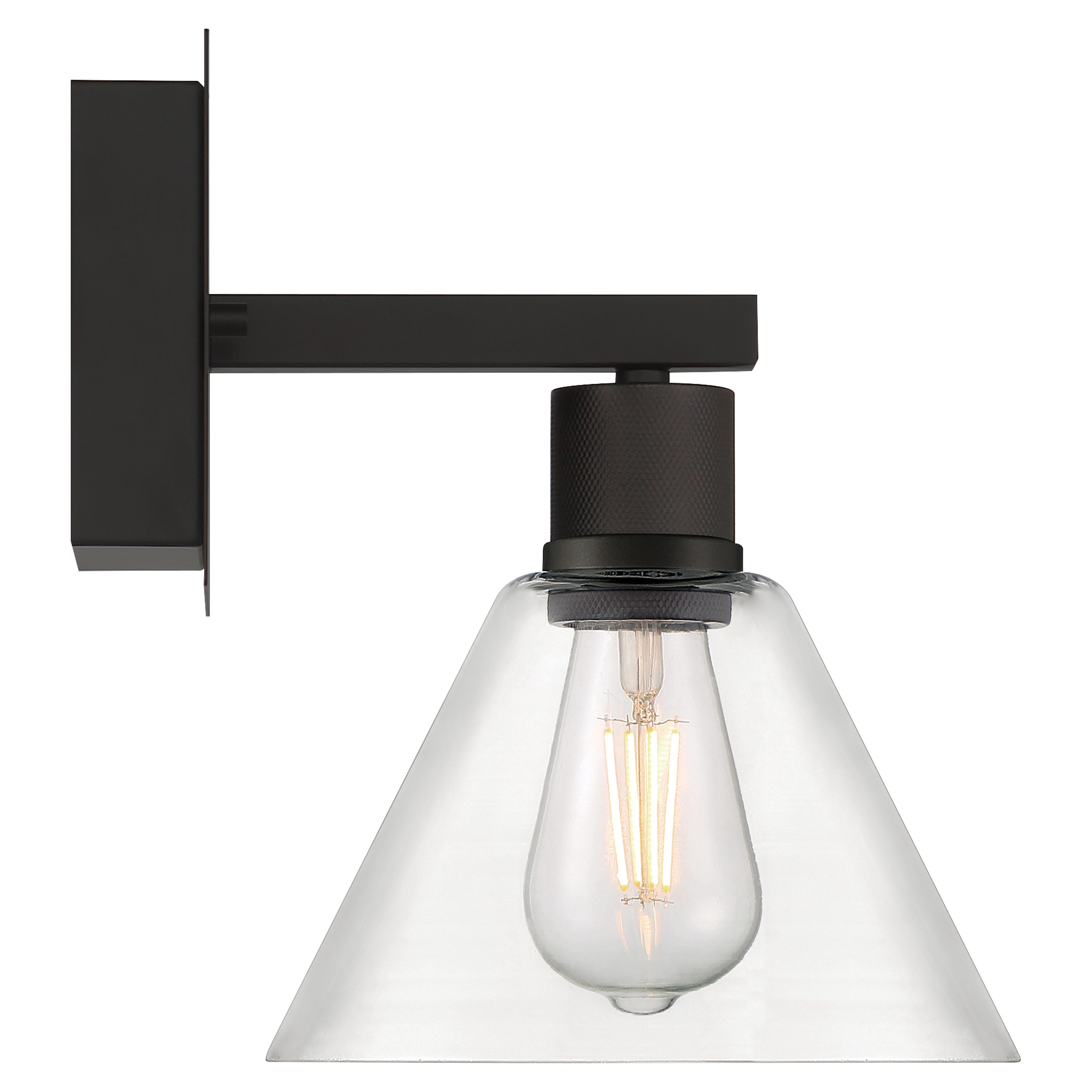 Martini Glass Inspired Matte Black LED Wall Sconce