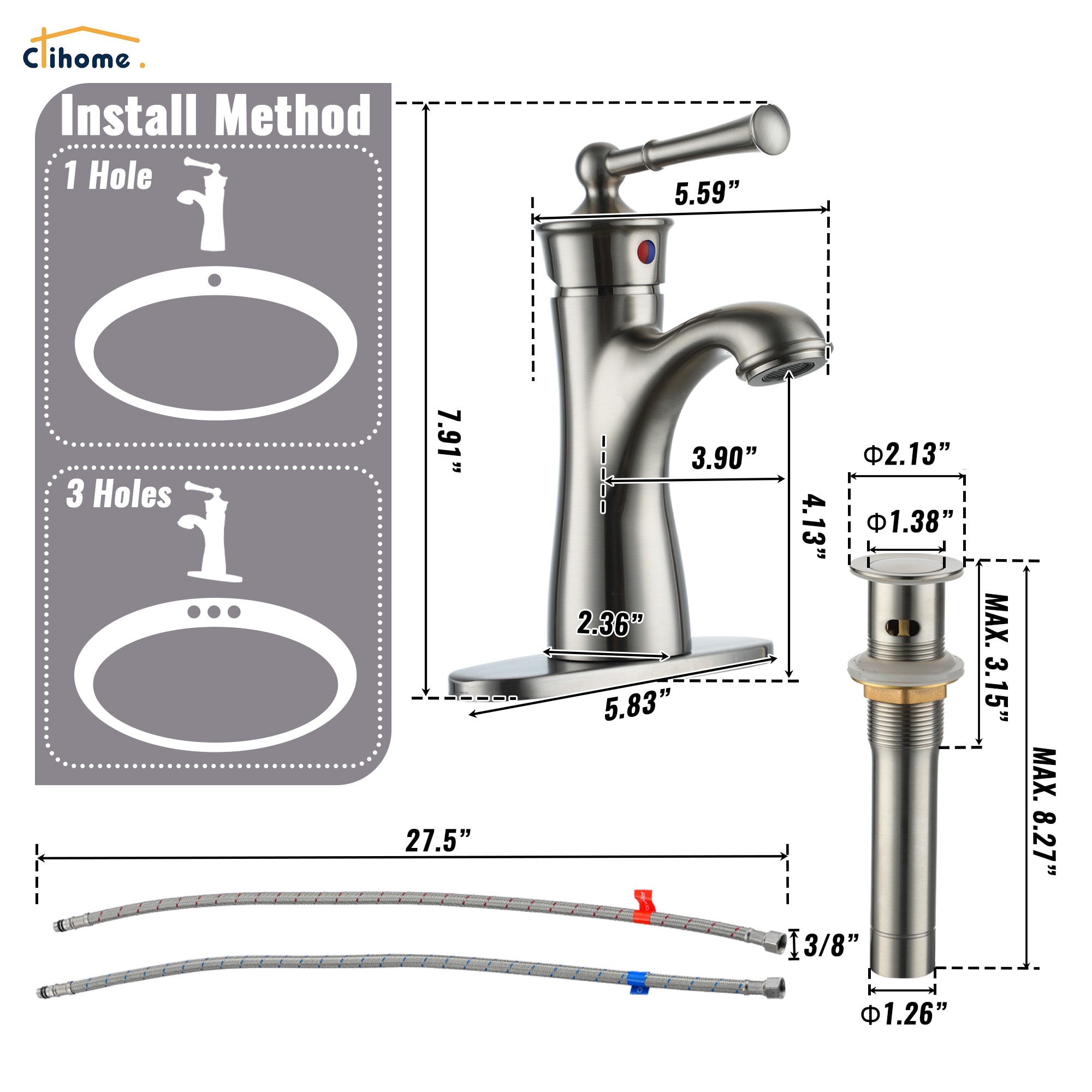 Clihome CL-LTC420SBN Lavatory-Faucets - View #2