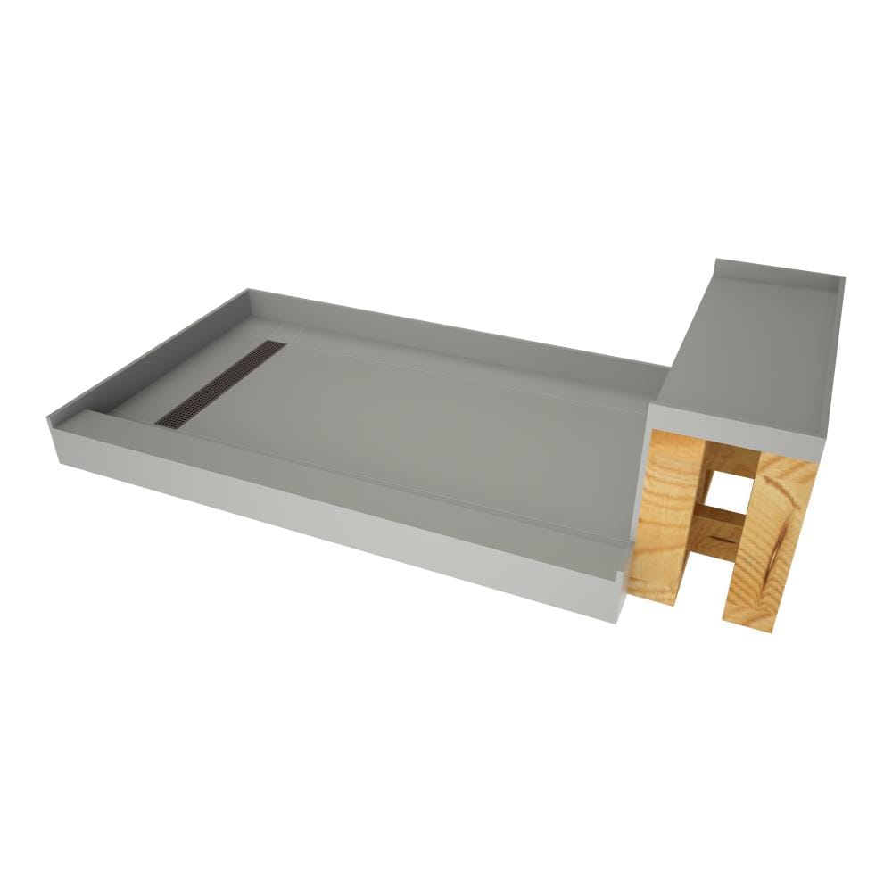 Base'N Bench RT4260L-OB-RB42-KIT 42-in W x 72-in L with Left Drain Shower Base (Made For Tile)