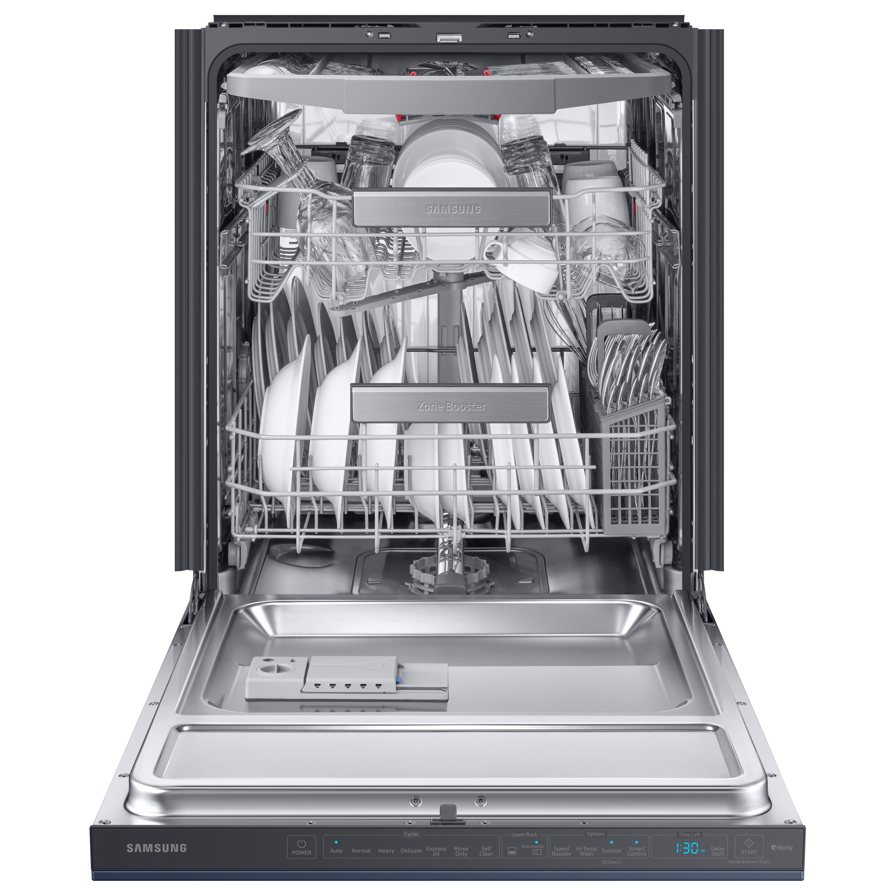 Samsung Bespoke Top Control 24-in Smart Built-In Dishwasher With Third Rack  (Fingerprint Resistant Navy Steel) ENERGY STAR, 39-dBA in the Built-In  Dishwashers department at