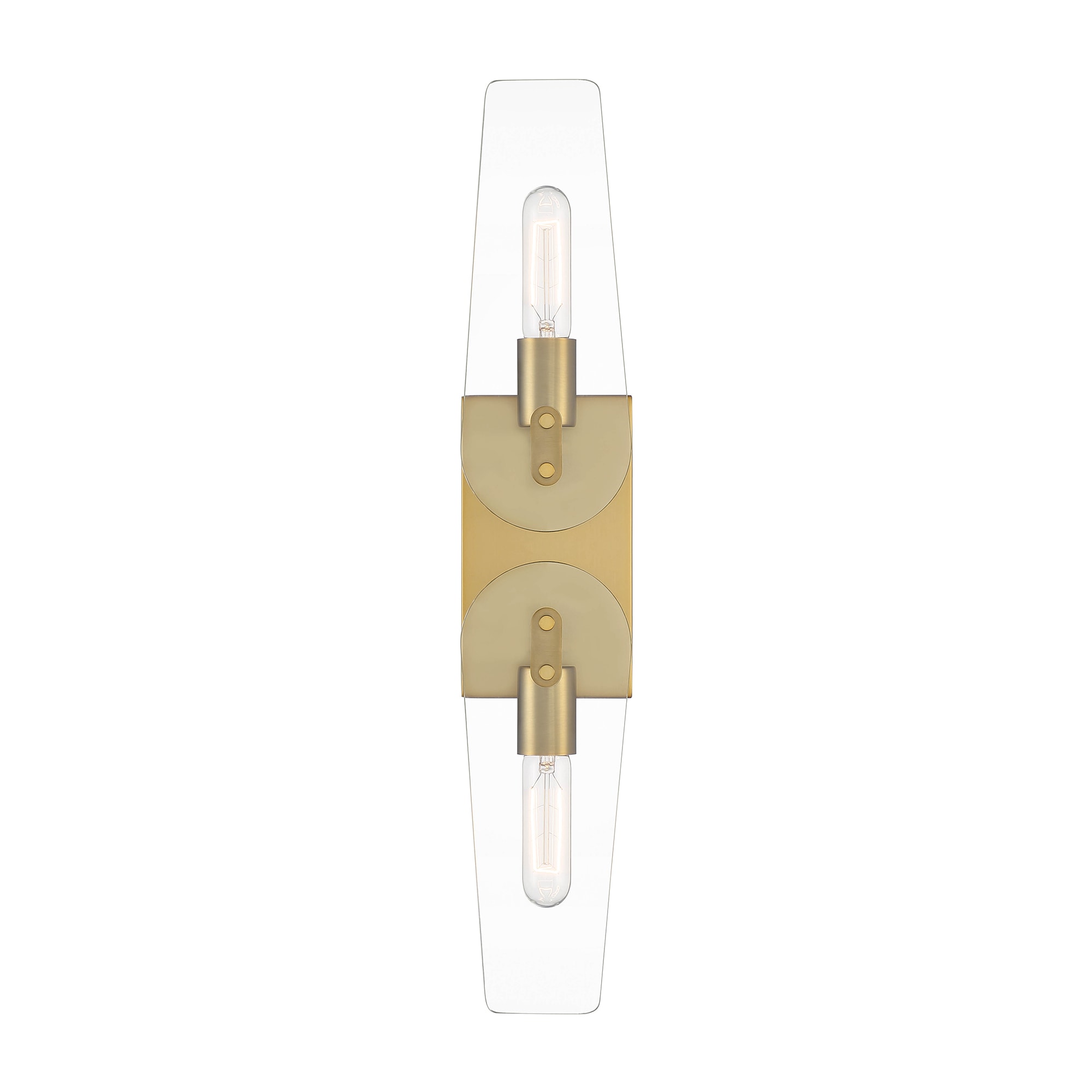 Elegant Brushed Gold 23.75" Outdoor Wall Sconce with Clear Glass