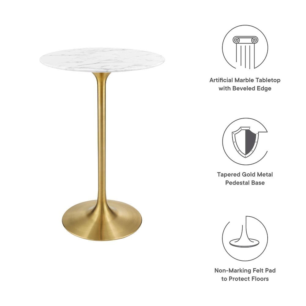 Modway EEI-3264-GLD-WHI Dining-Tables - View #2