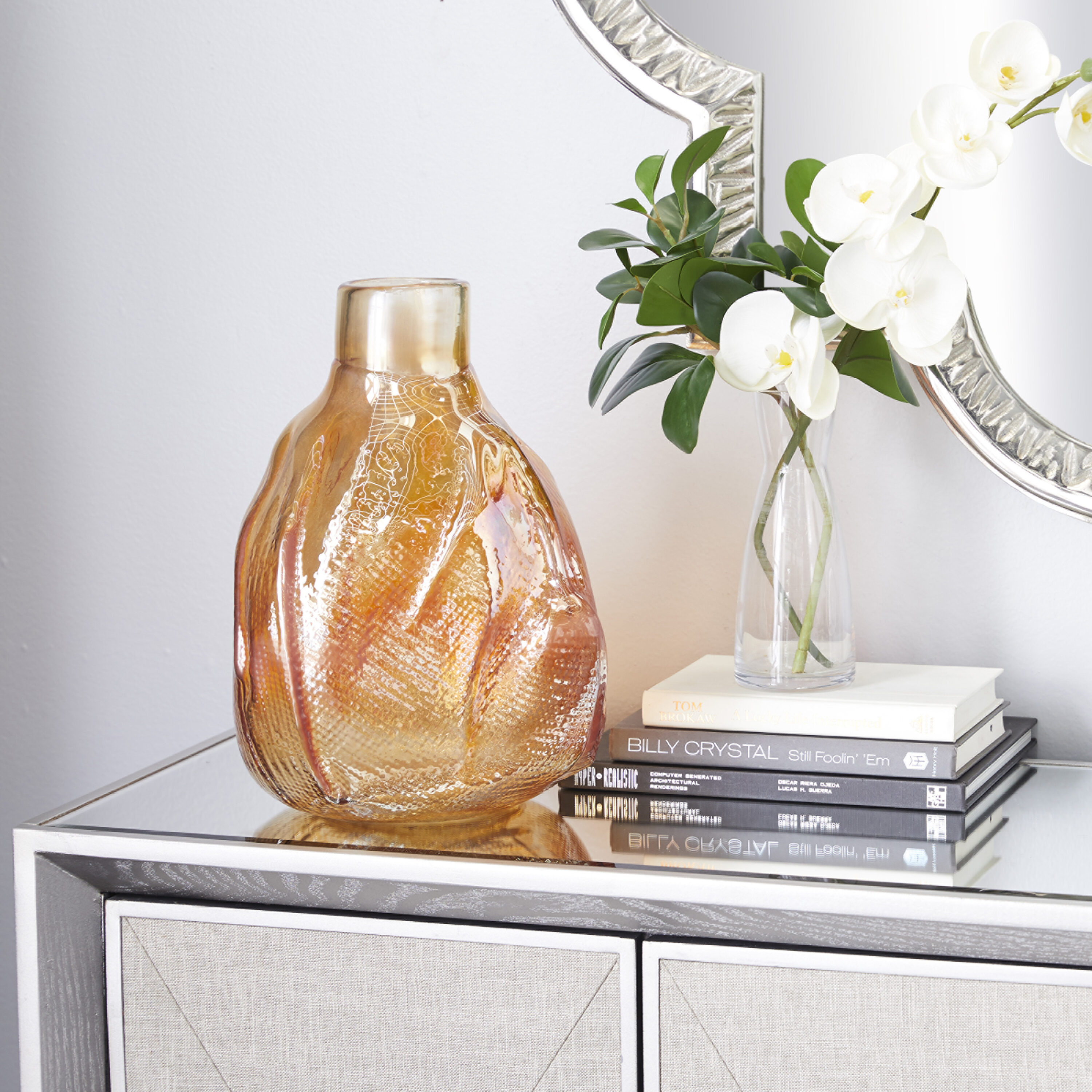 Grayson Lane 83376 Gold Glass Modern Vase