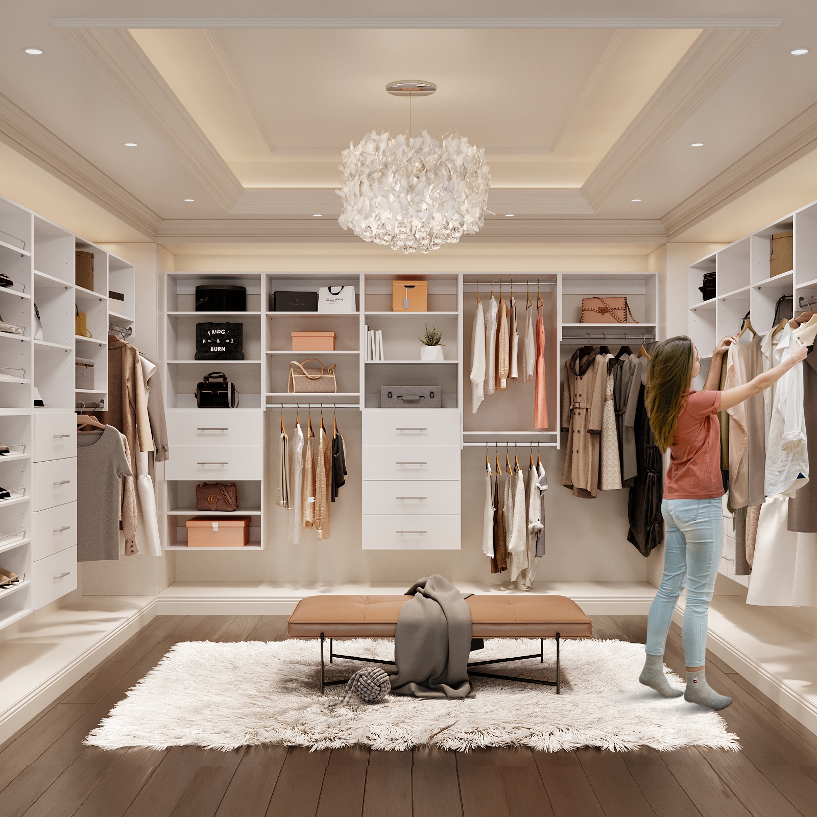 LOVMOR LO-095F005609-SY-ZJL Wood-Closet-Shelves - View #6