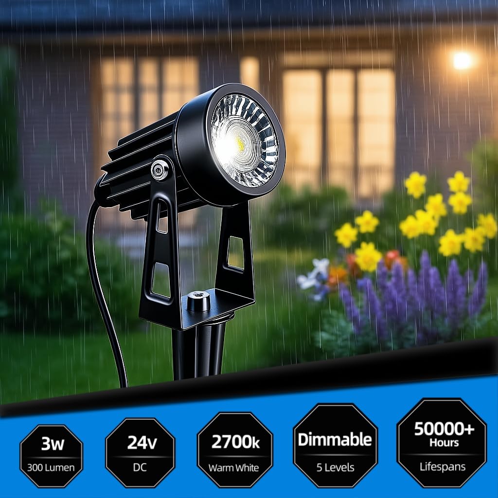 KHKFY All in One Low Voltage Landscape Lighting Kit with Dusk to Dawn ...