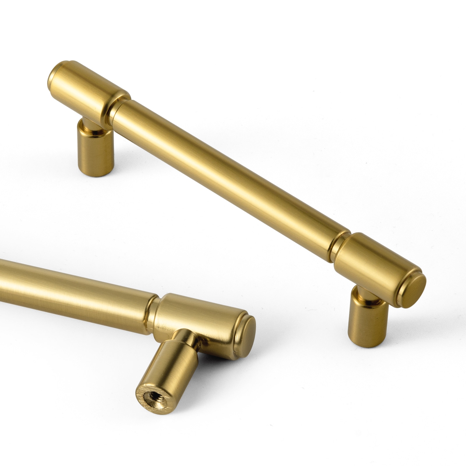 Miaokesen 2231LSJ-96 3-3/4-in , 96mm Center to Center Brushed Gold Cylindrical Bar 6 -Pack