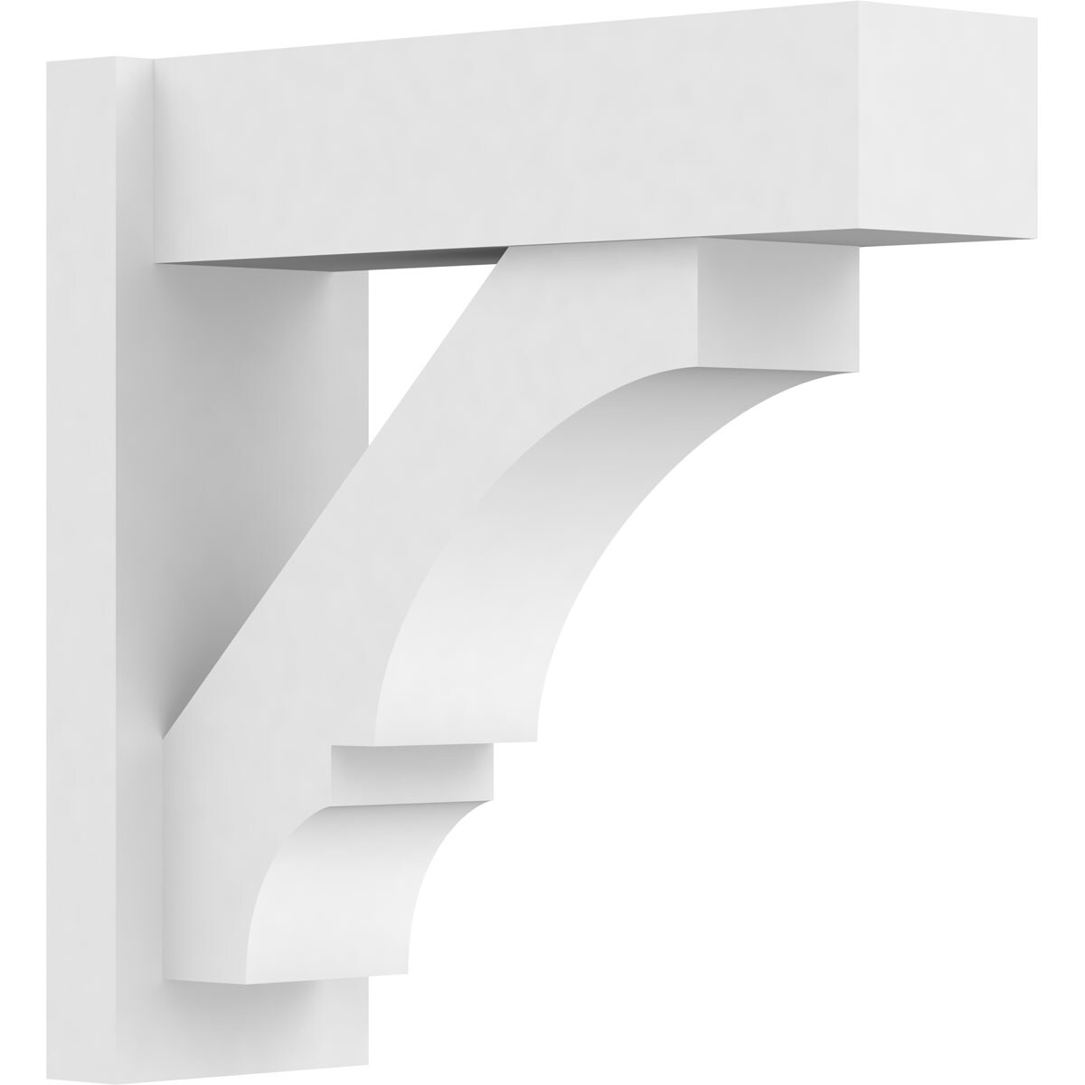 Ekena Millwork OUTP07X20X20BOA05 7-in W x 20-in D x 20-in H Balboa Architectural Grade PVC Outlooker with Block Ends